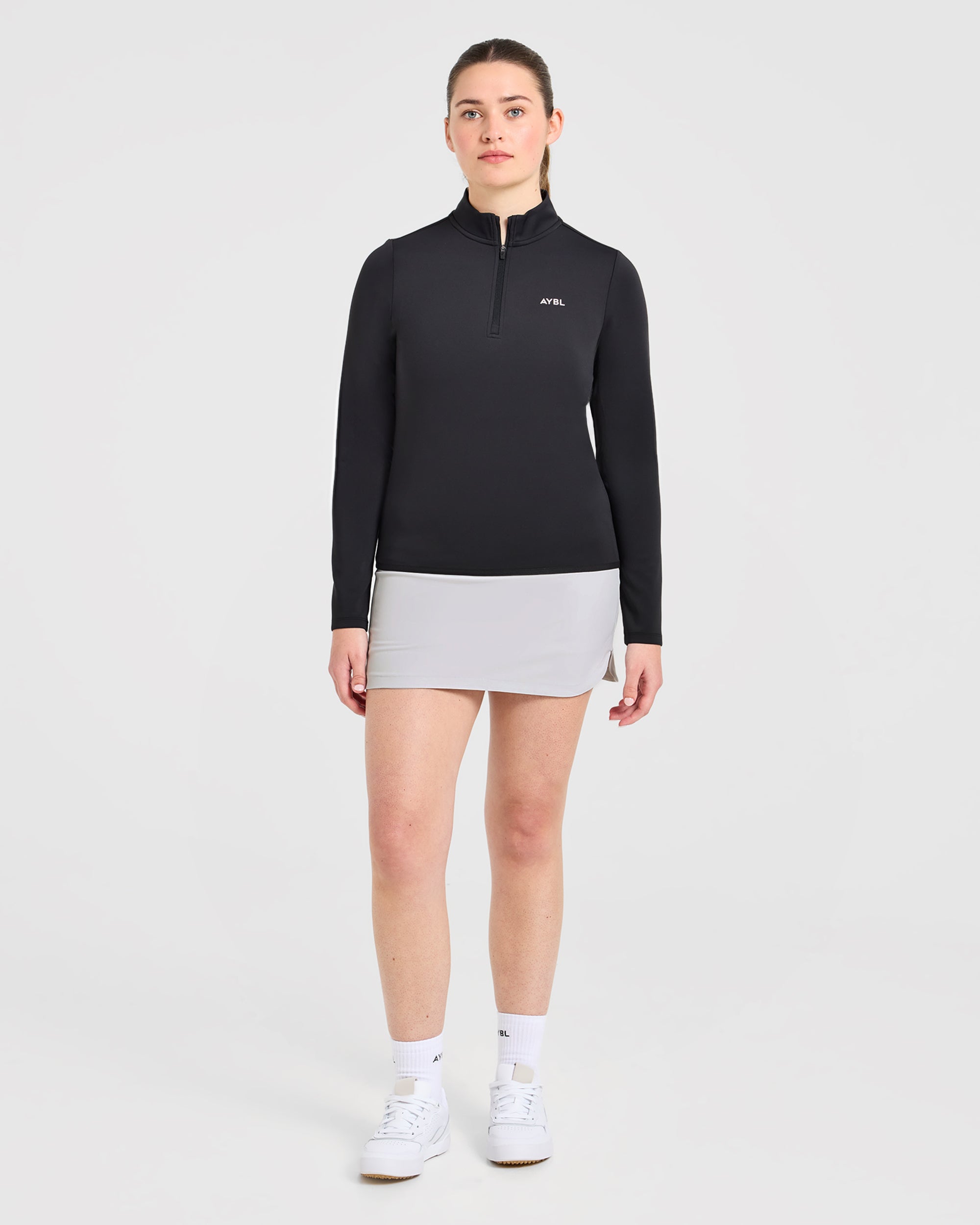 Classic 1/4 Zip Pullover - Zwart