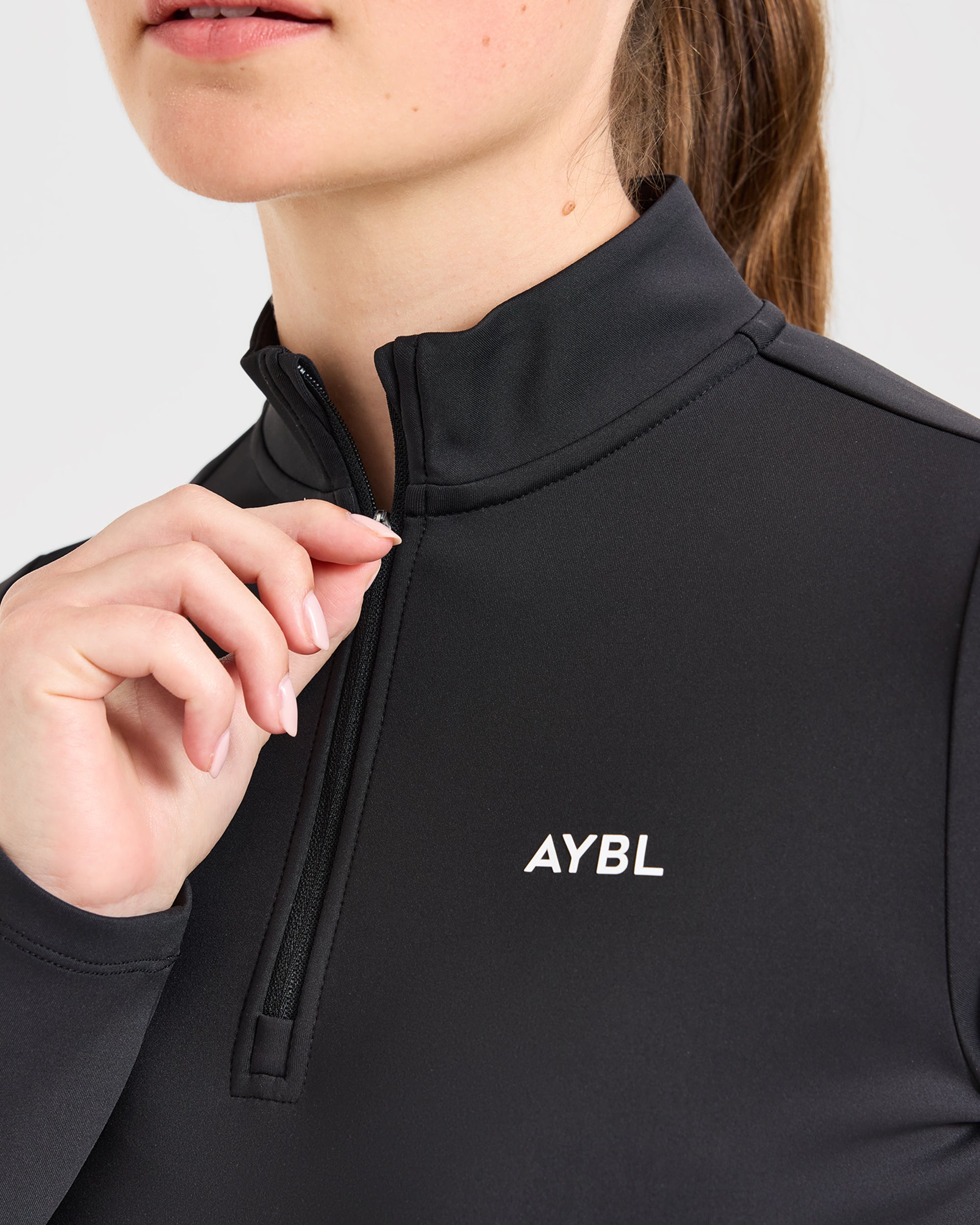 Classic 1/4 Zip Pullover - Zwart