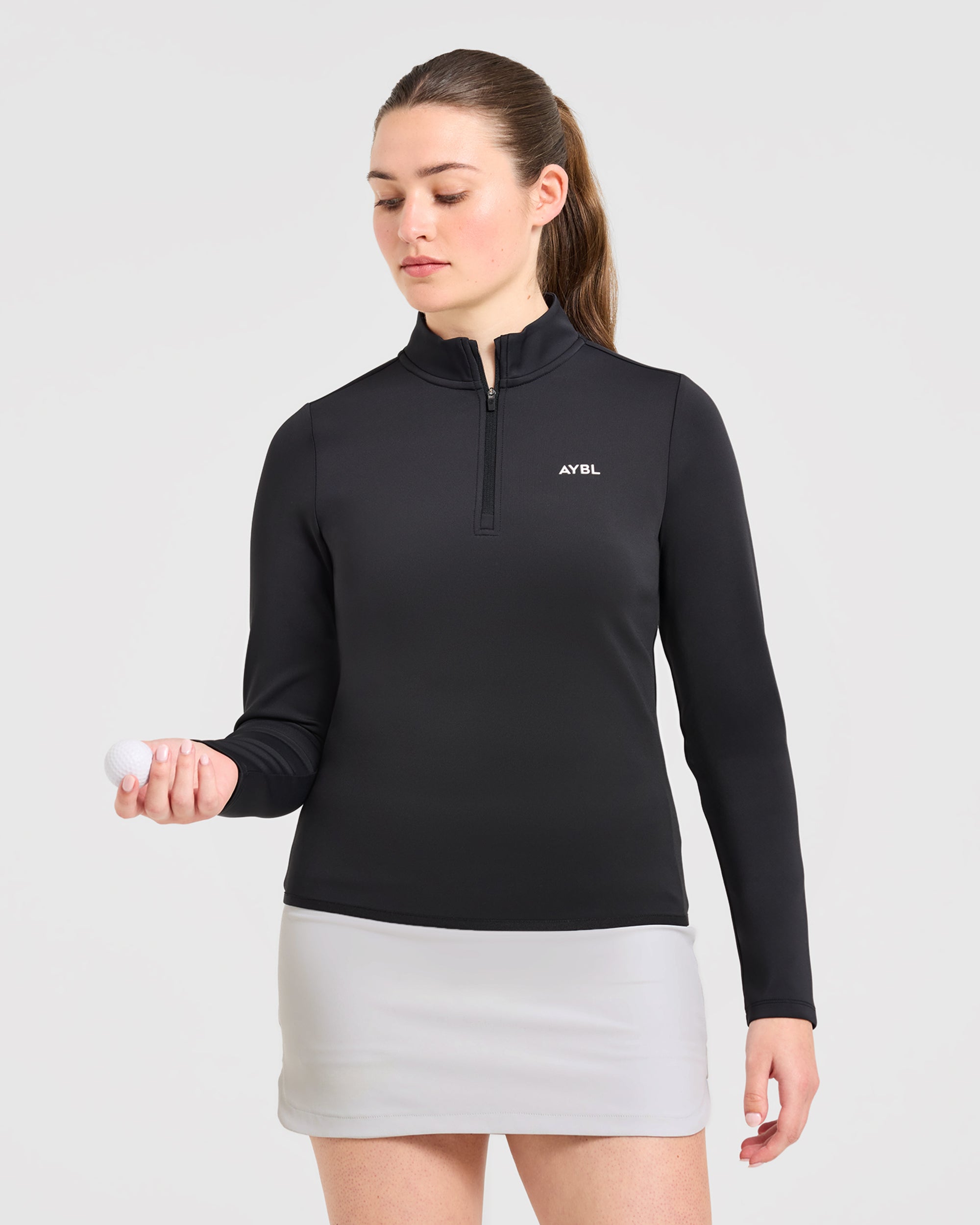 Classic 1/4 Zip Pullover - Zwart