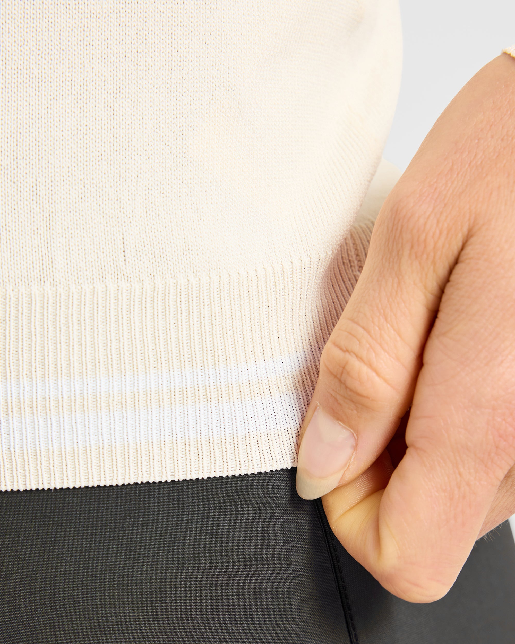 Classic Knitted Long Sleeve Polo - Beige