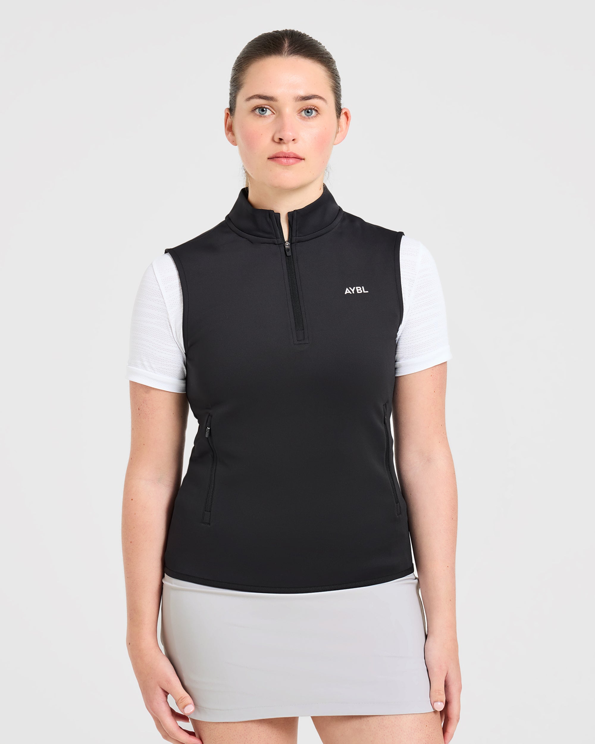 Classic 1/4 Zip Vest - Zwart