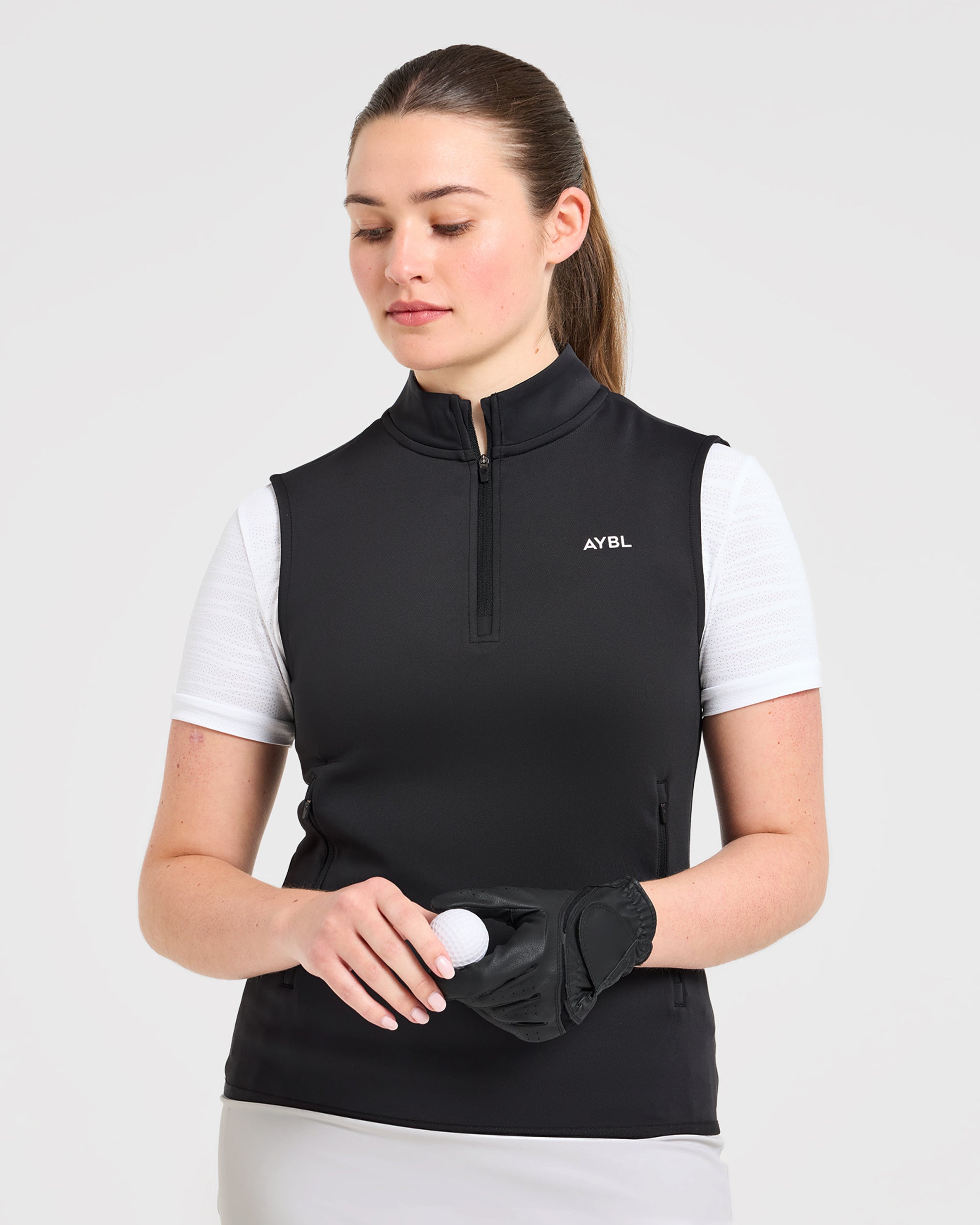 Classic 1/4 Zip Vest - Zwart