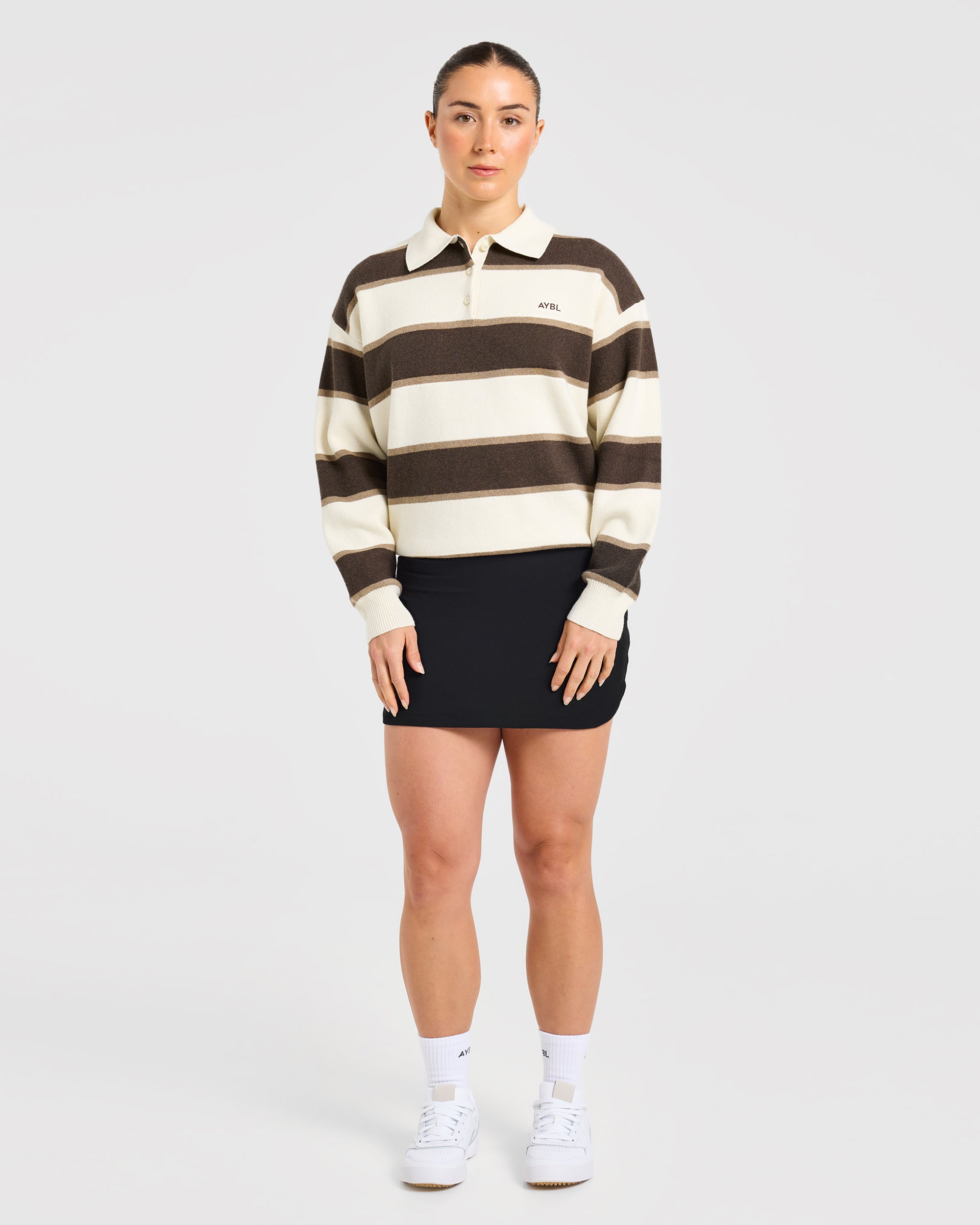Signature Relaxed Knitted Polo - Beige/Bruin