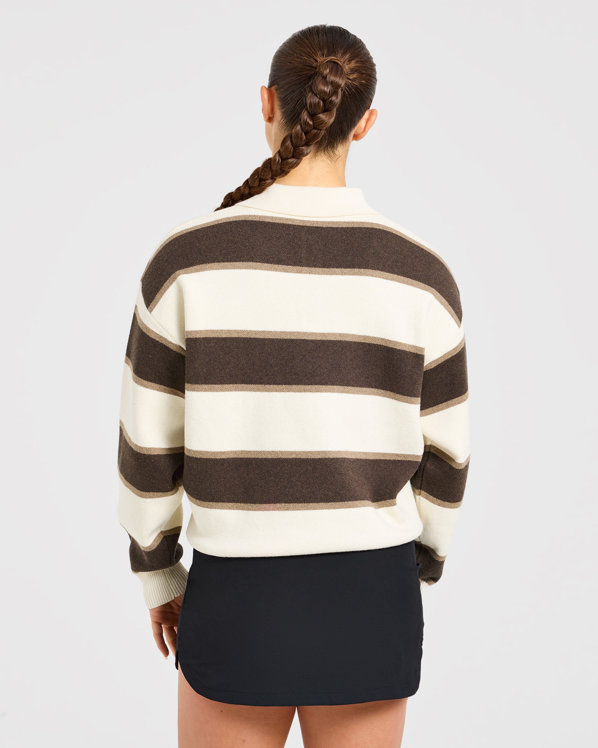Signature Relaxed Knitted Polo - Beige/Bruin
