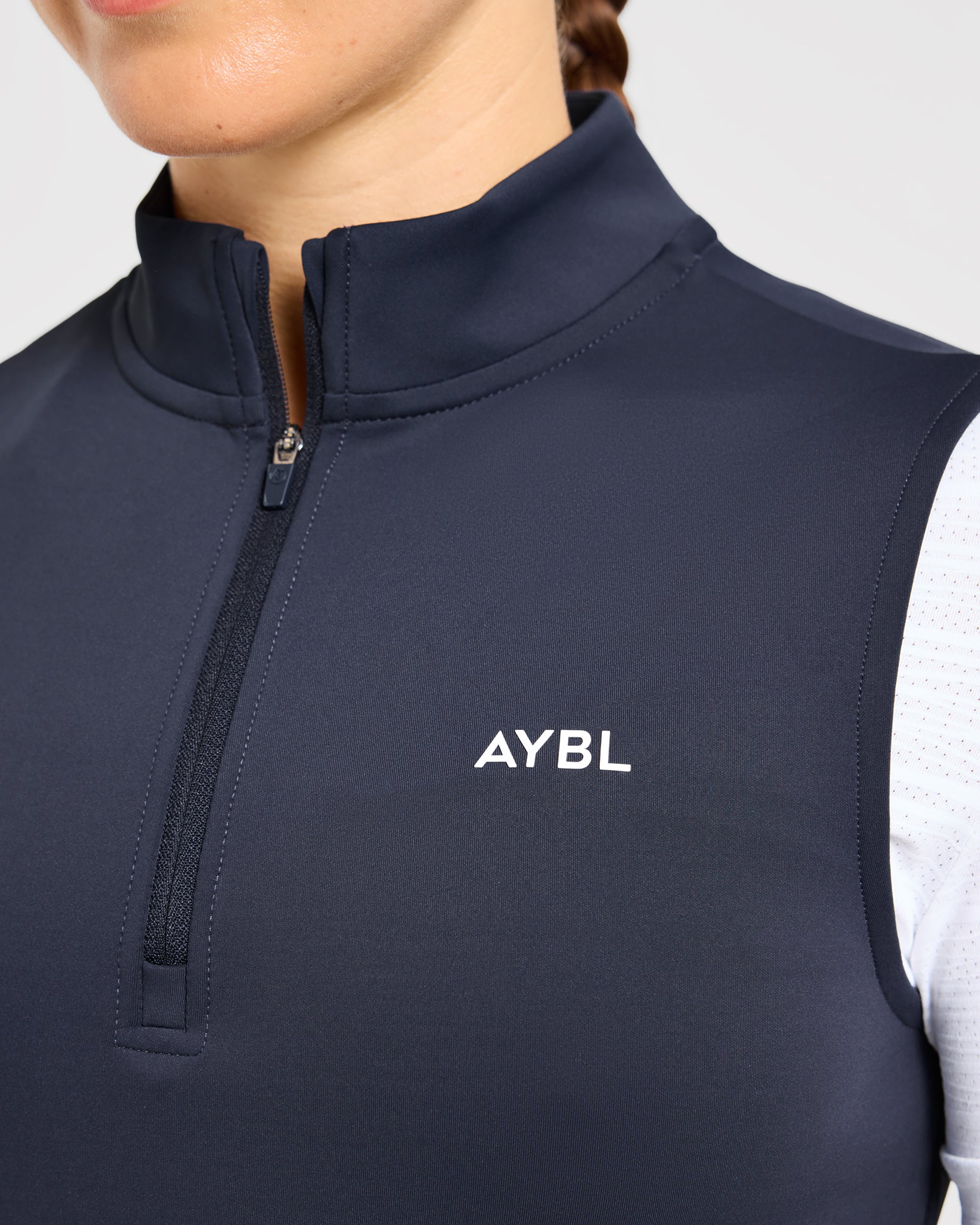 Classic 1/4 Zip Vest - Navy Blauw