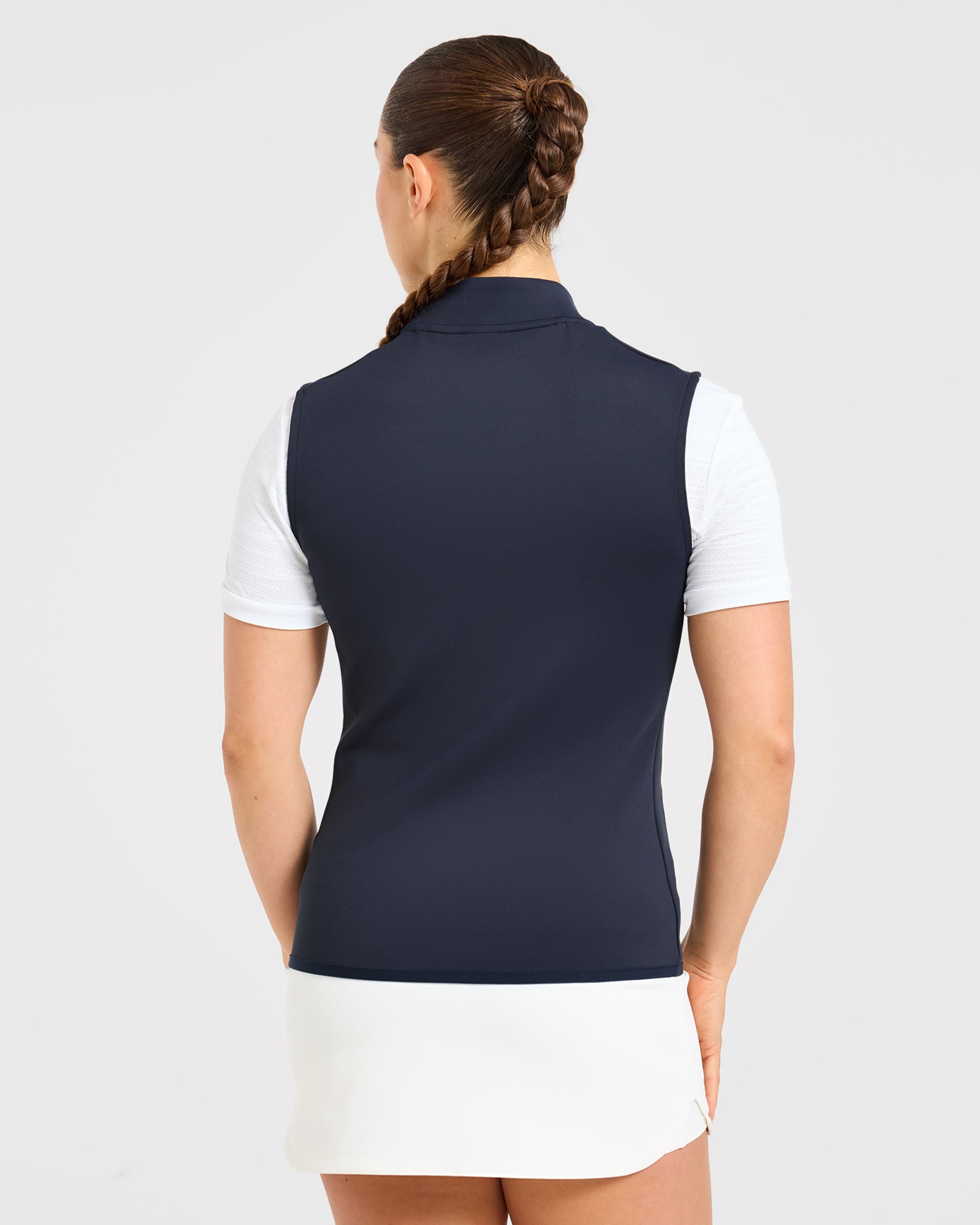 Classic 1/4 Zip Vest - Navy Blauw