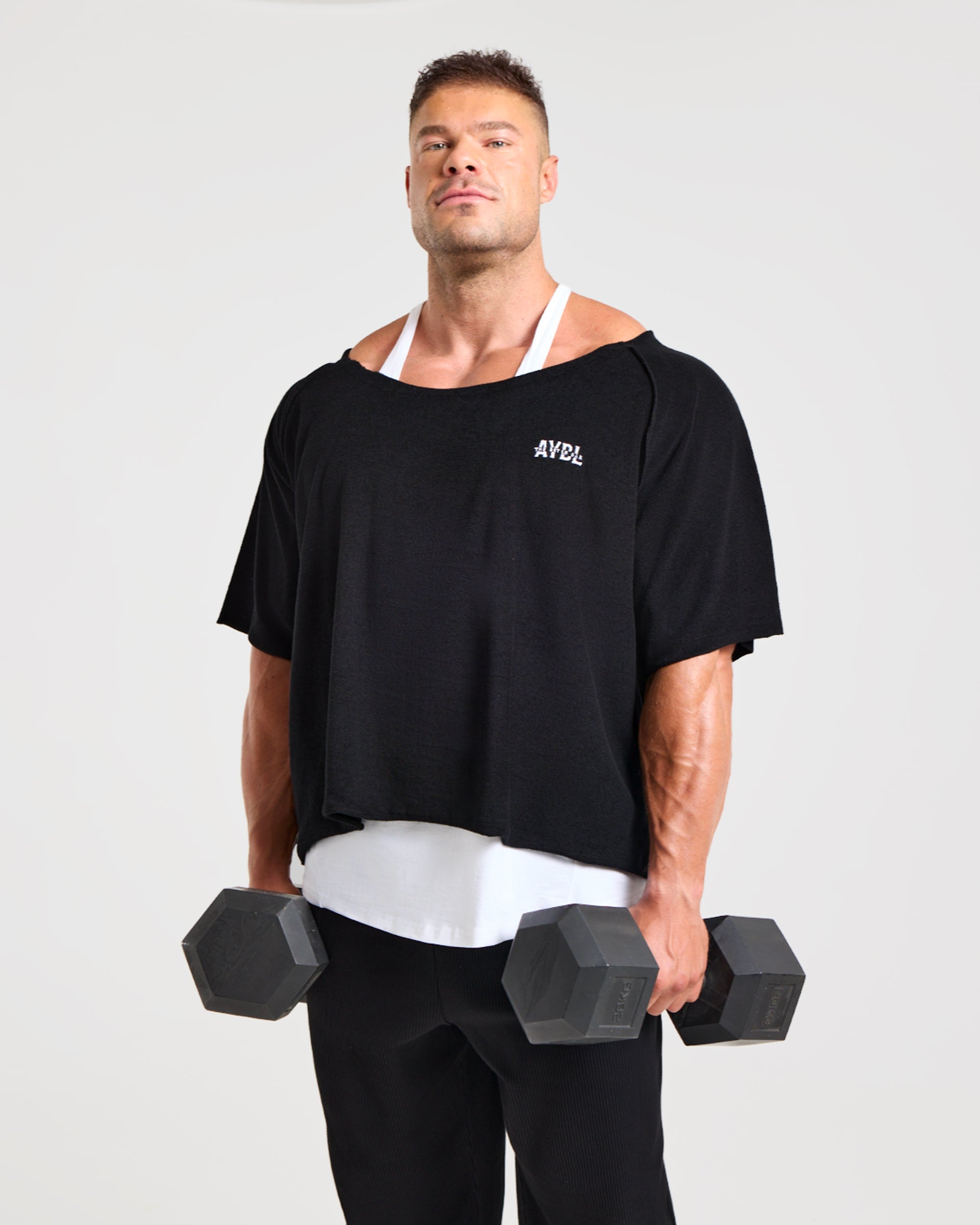 Wesley Vissers x Old School Wide Neck T Shirt - Zwart