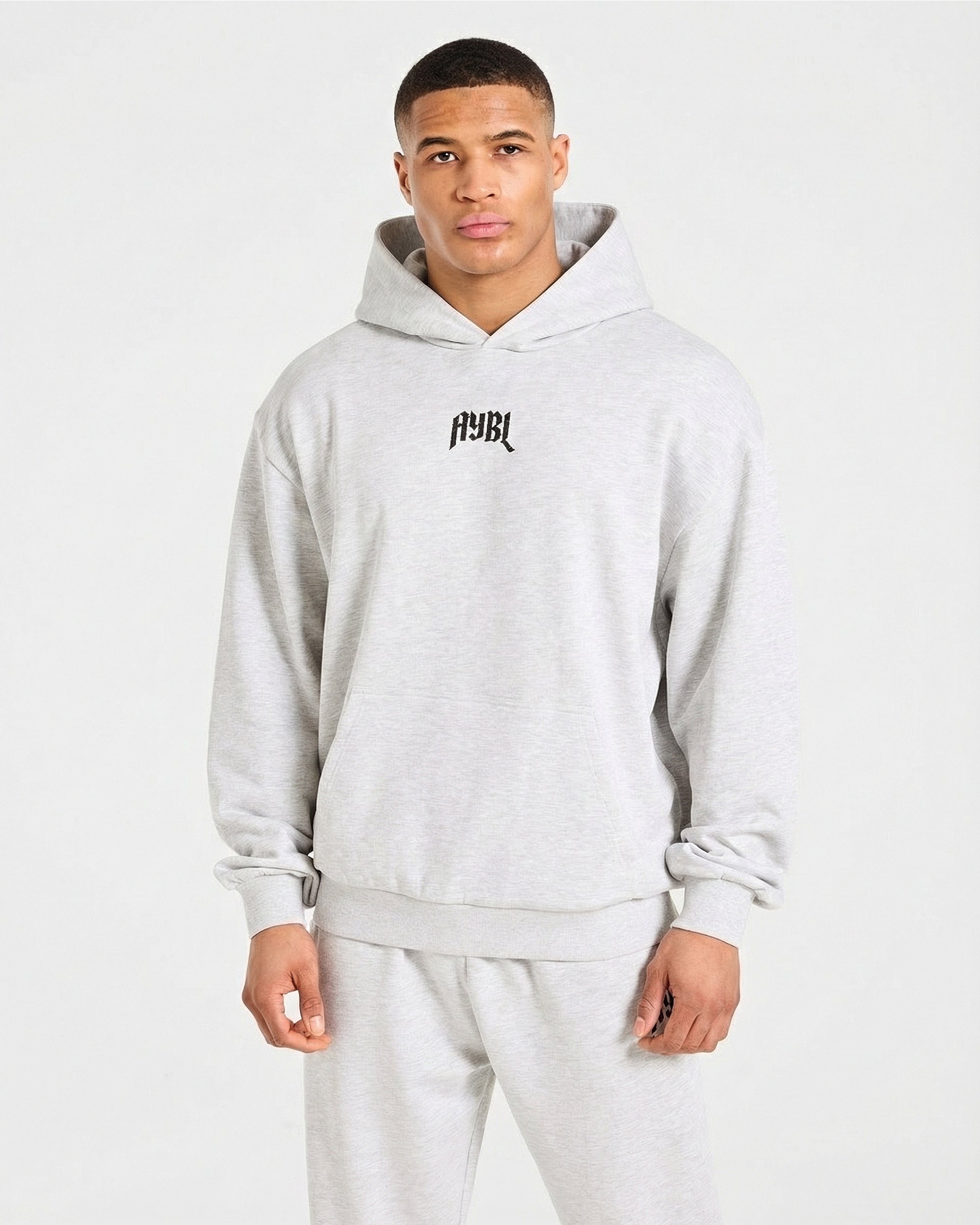 Heavy Lifting Gothic Oversized Hoodie - Grijs Marl