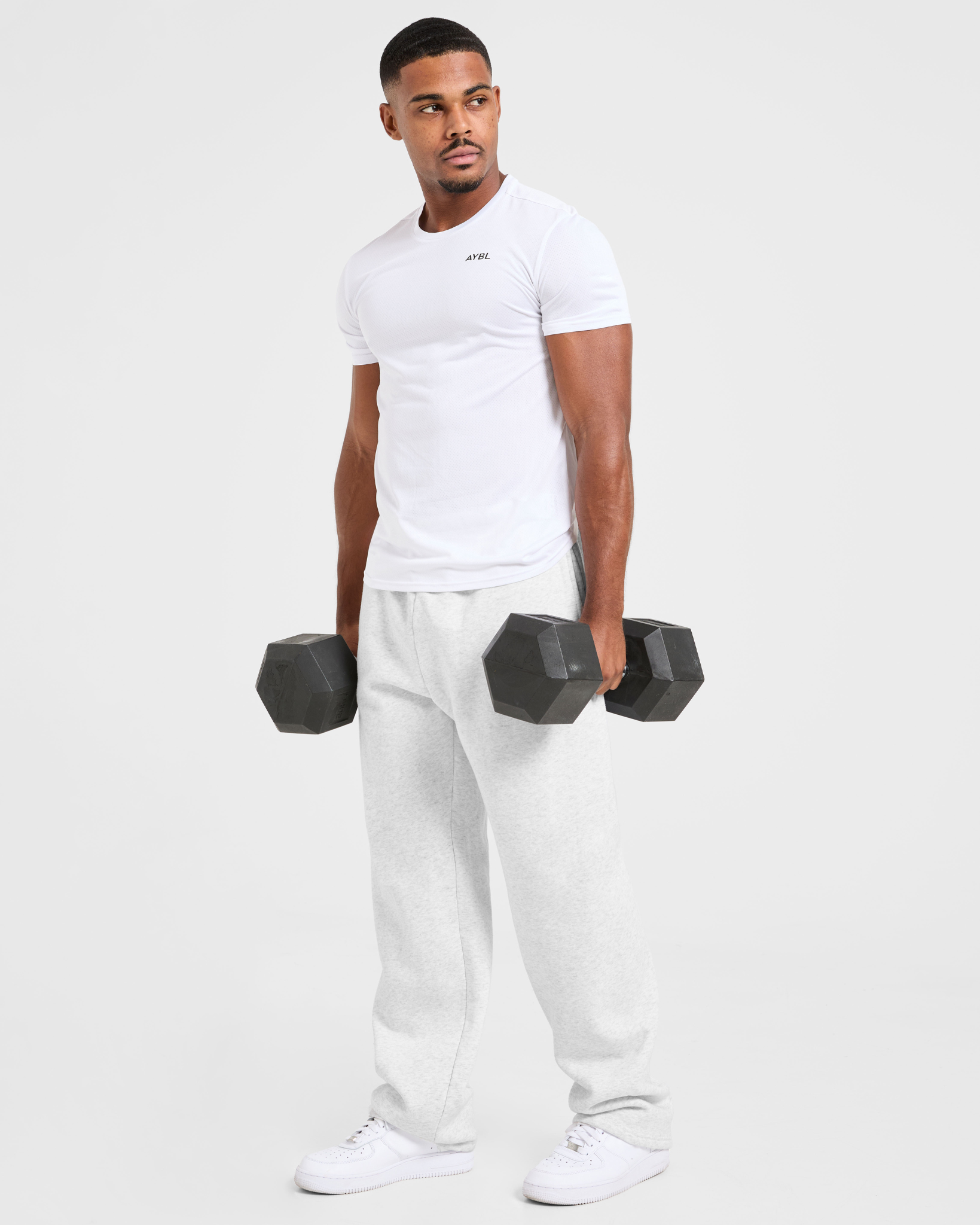 Essential Oversized Straight Leg Joggers - Grijs Marl