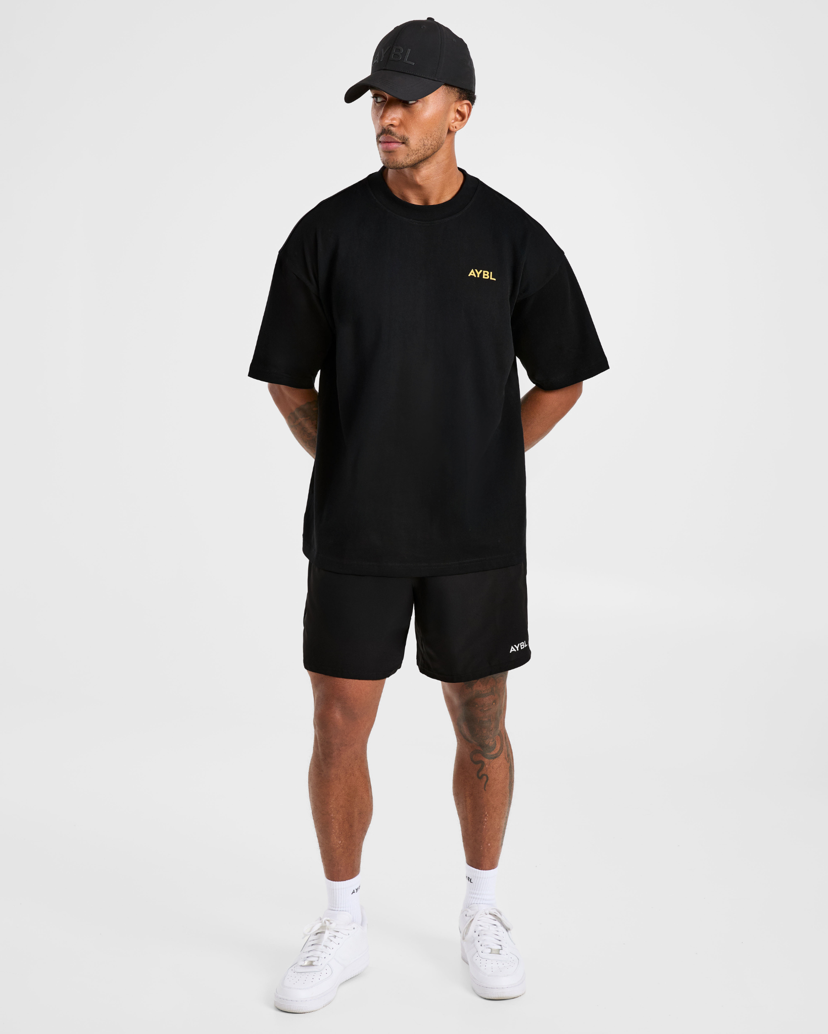 Essential Oversized T Shirt - Zwart/Mango Geel