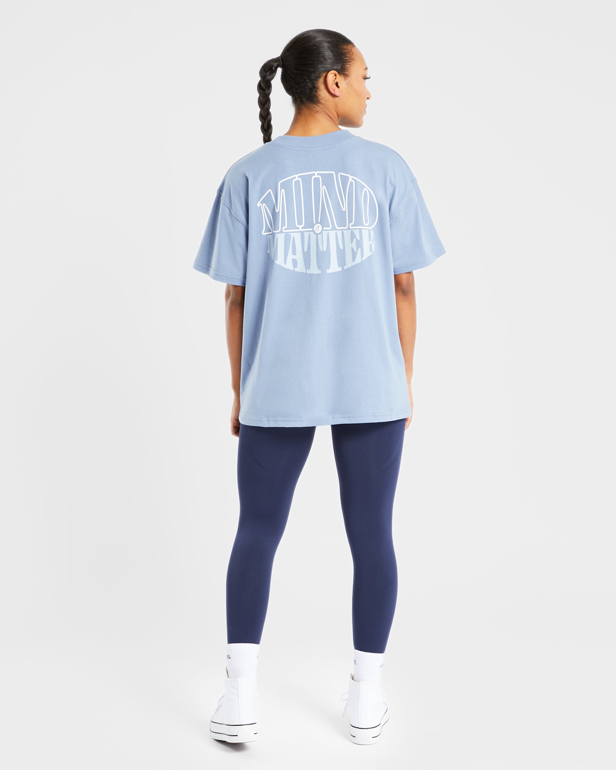 Mind Over Matter Oversized T Shirt - Blauw