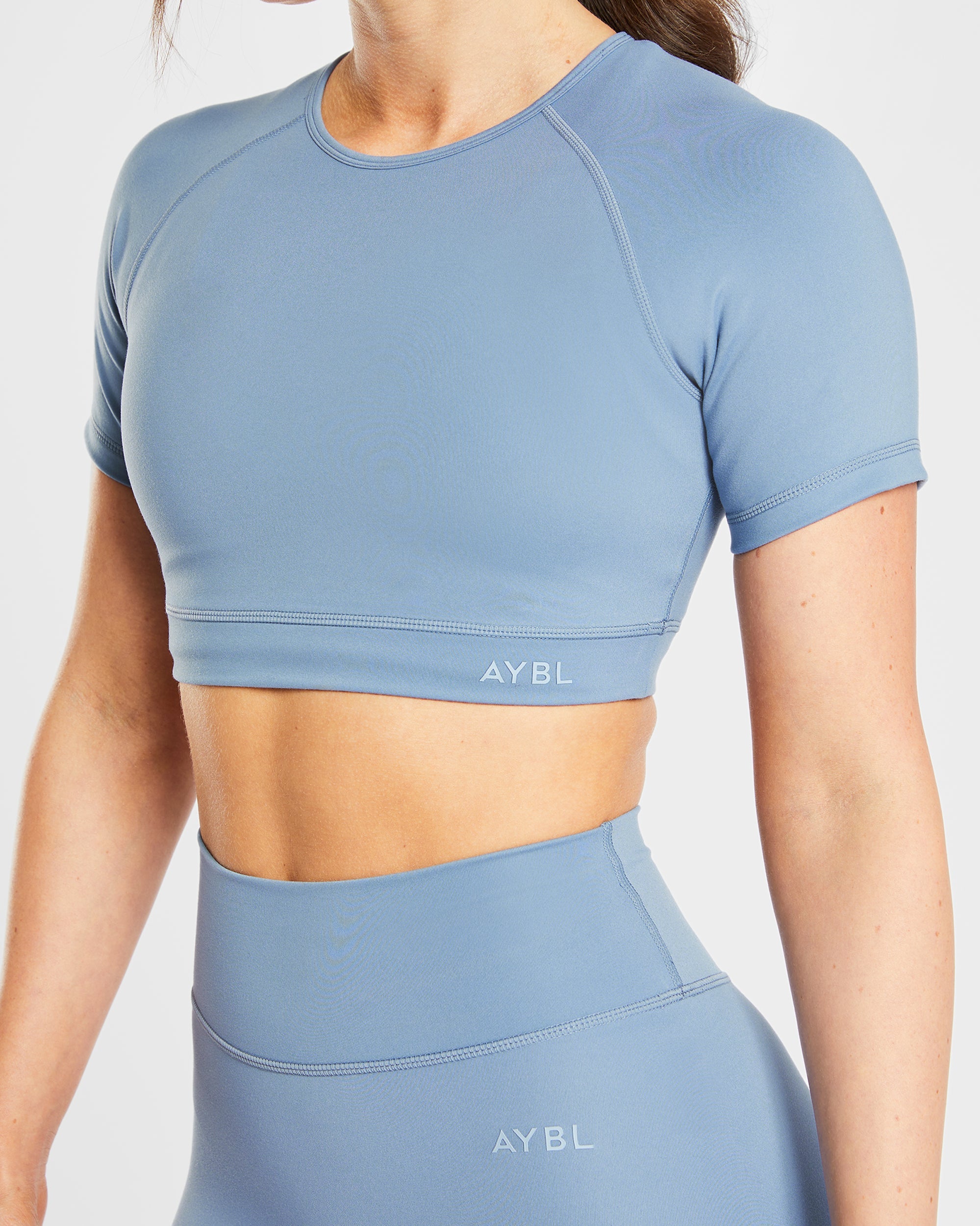 Staple Crop Top - Slate Blauw
