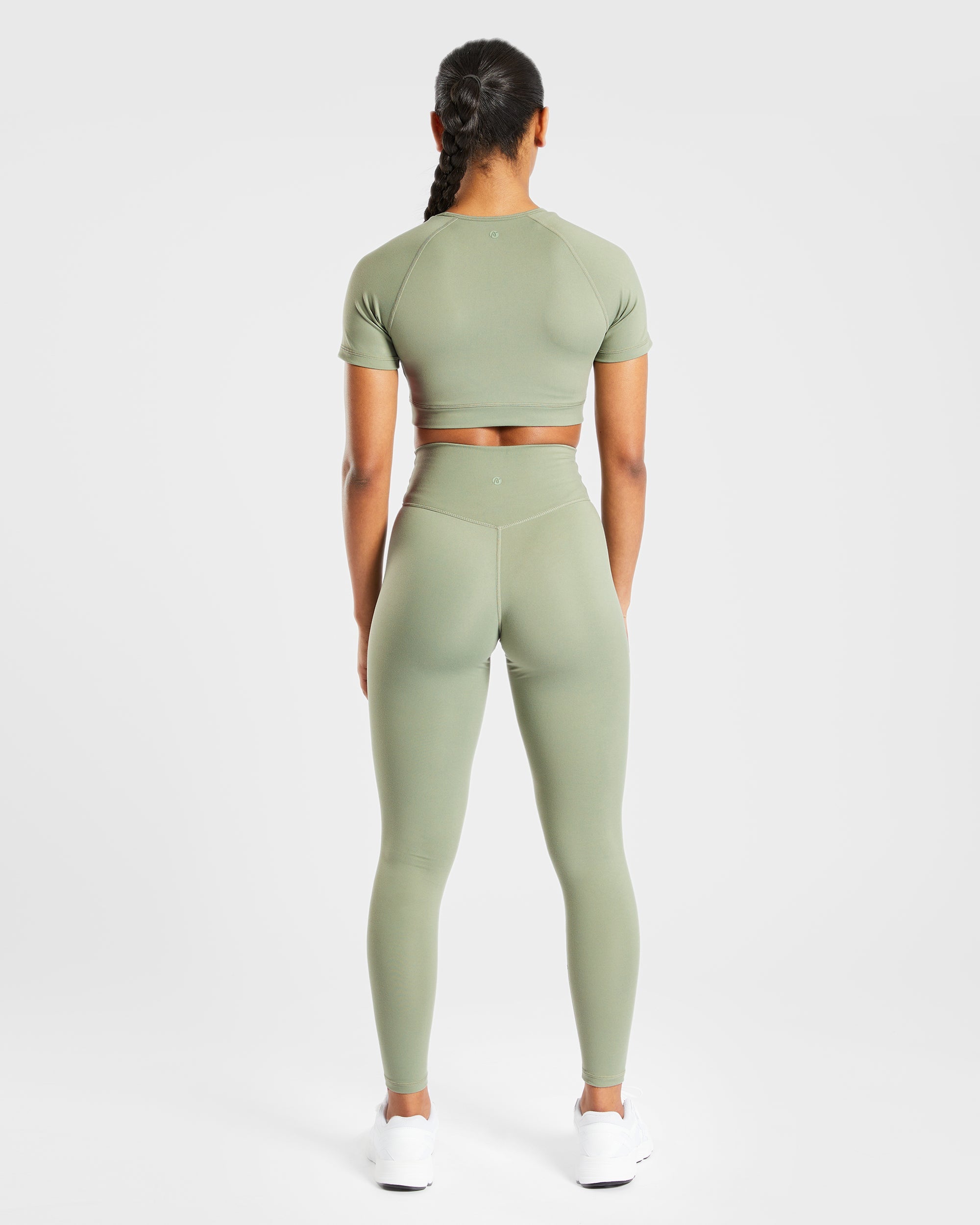 Staple Crop Top - Olive Groen