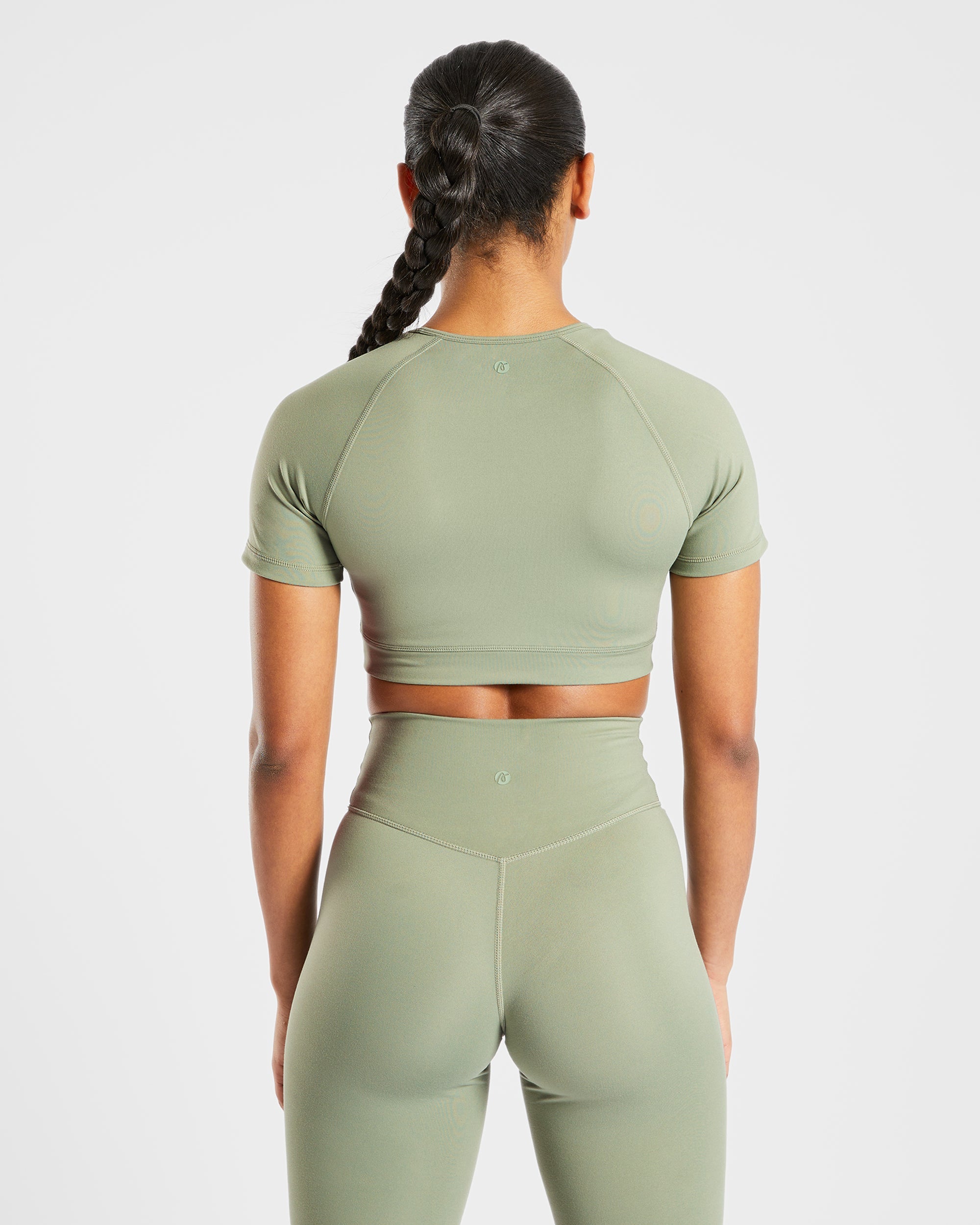 Staple Crop Top - Olive Groen