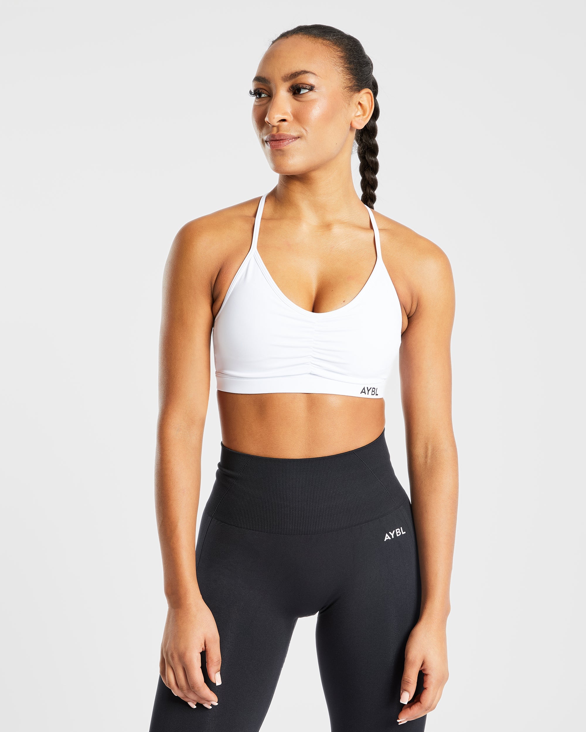 Essential Ruched Sports Bra - Wit