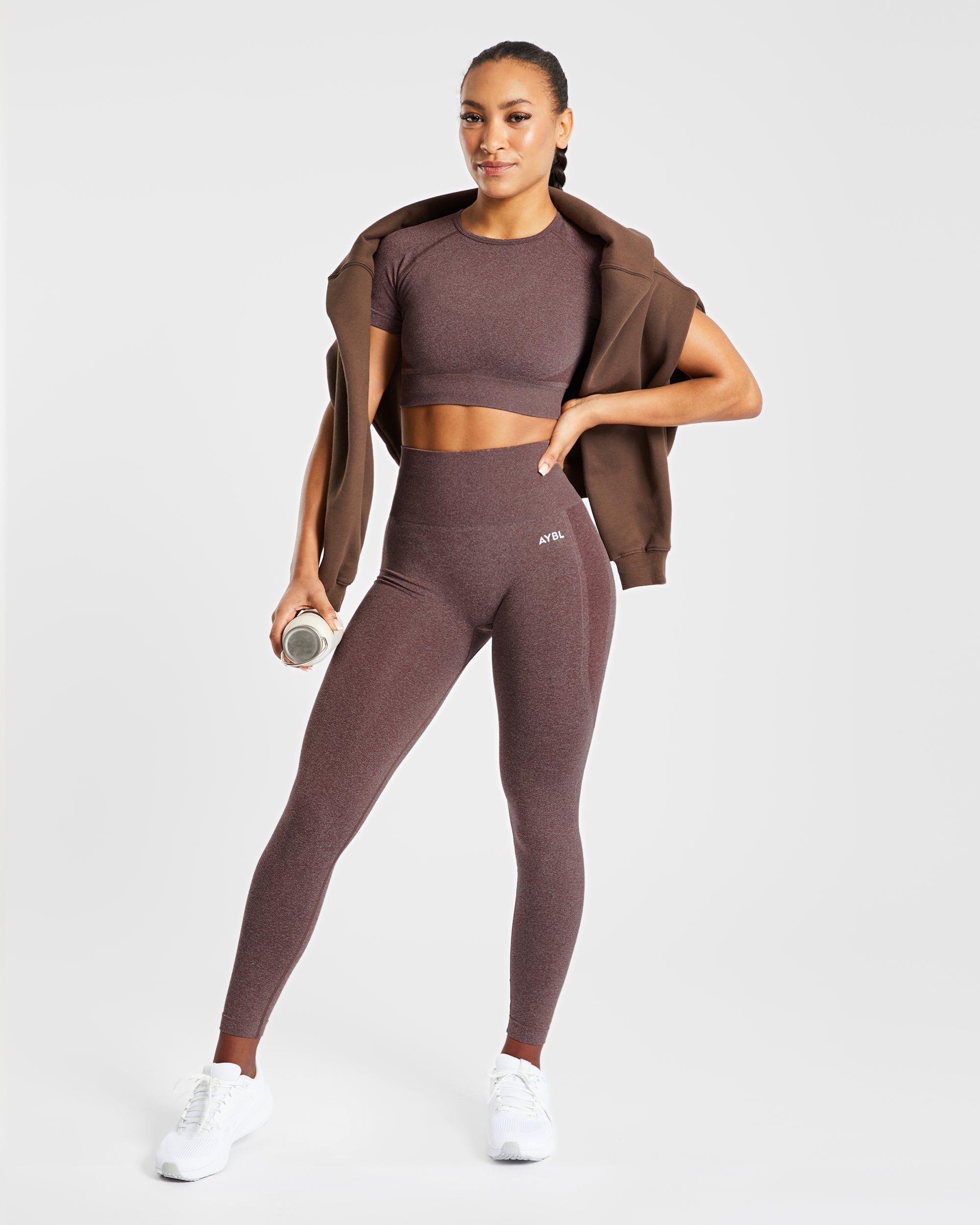 Empower Seamless Crop Top - Bruin Marl