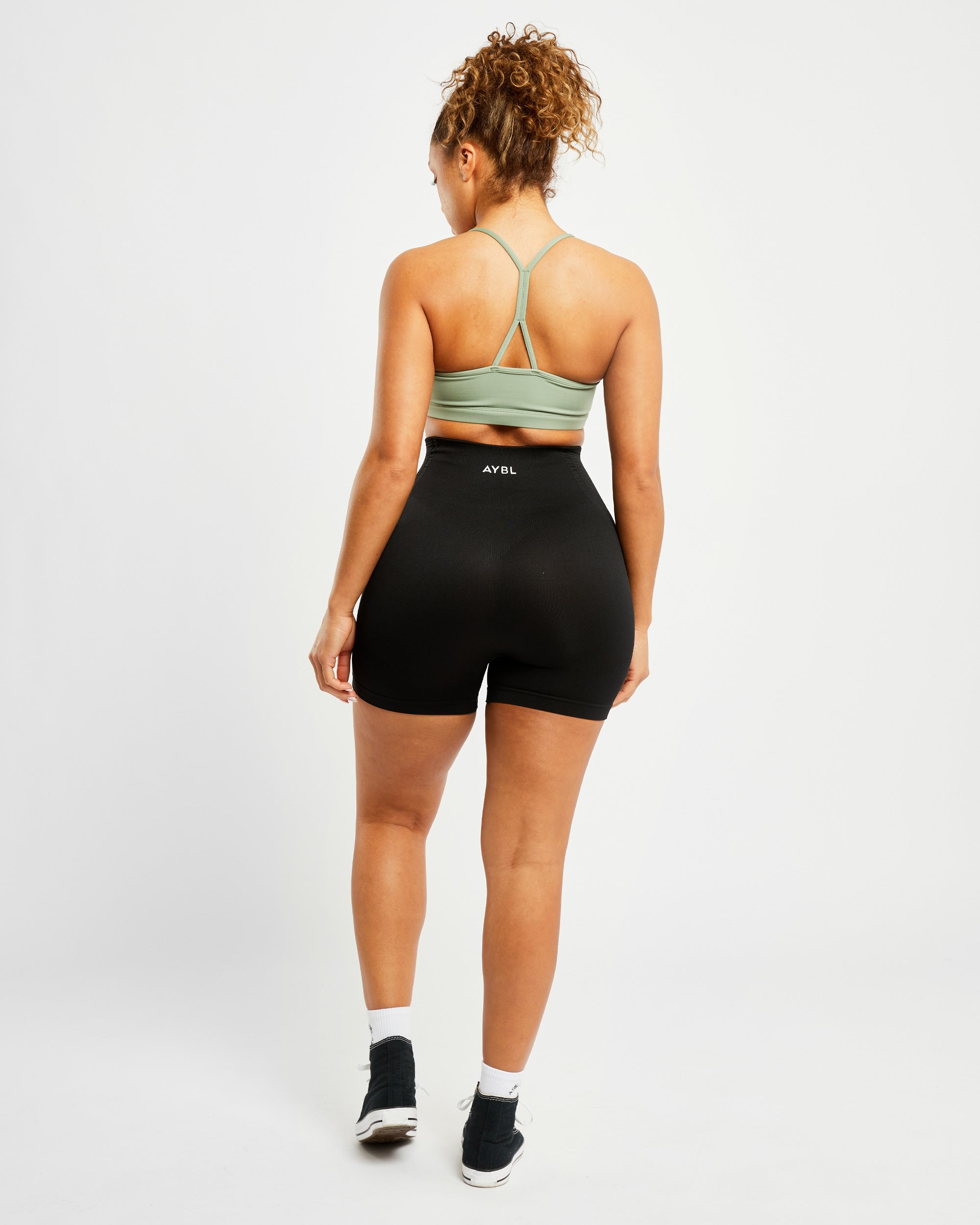 Essential Ruched Sports Bra - Olive Groen