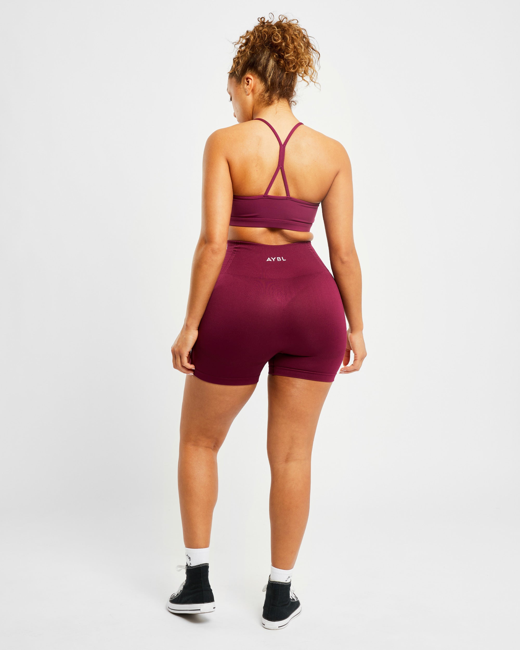 Essential Ruched Sports Bra - Paars Wine