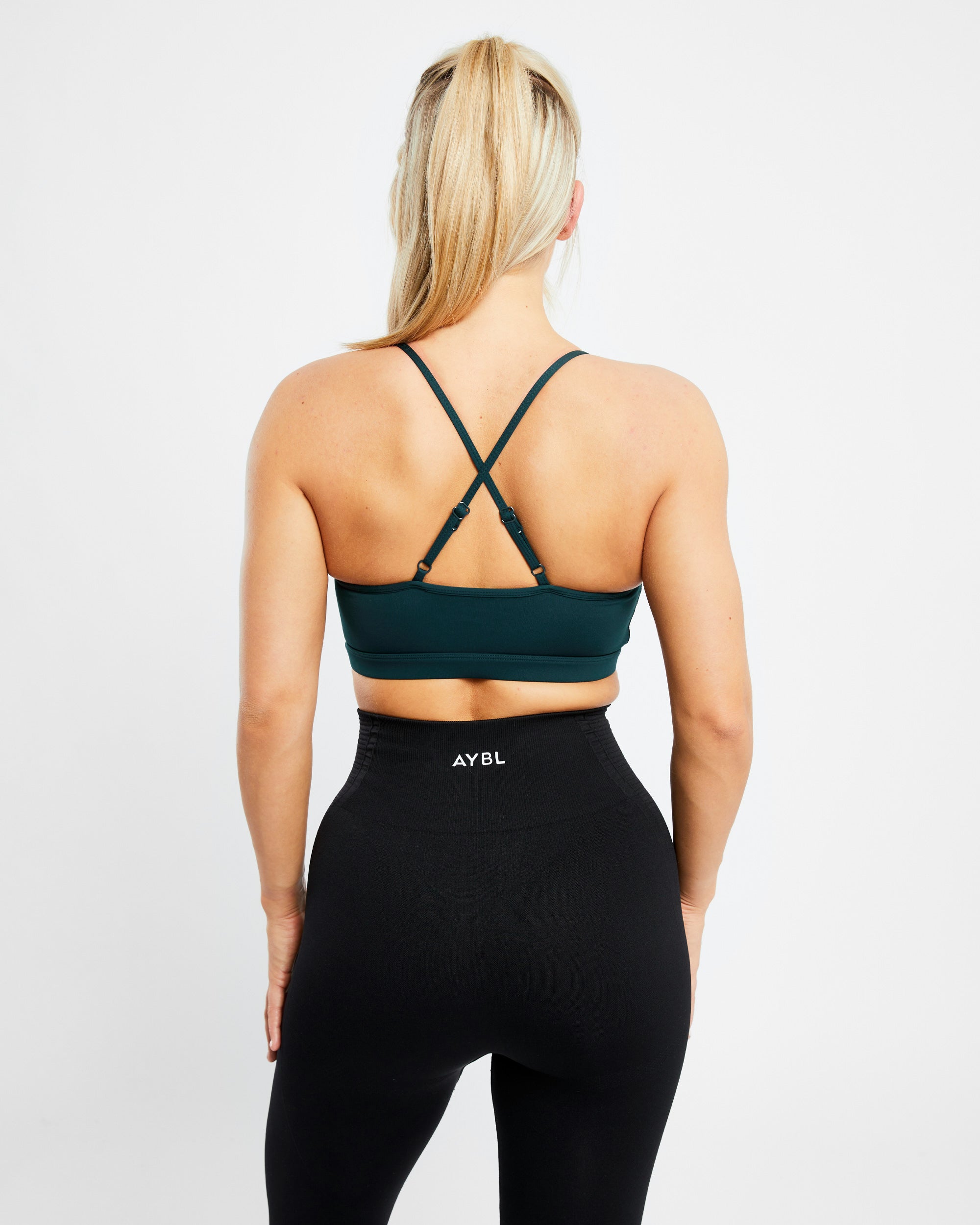 Essential V Neck Sports Bra - Forest Groen