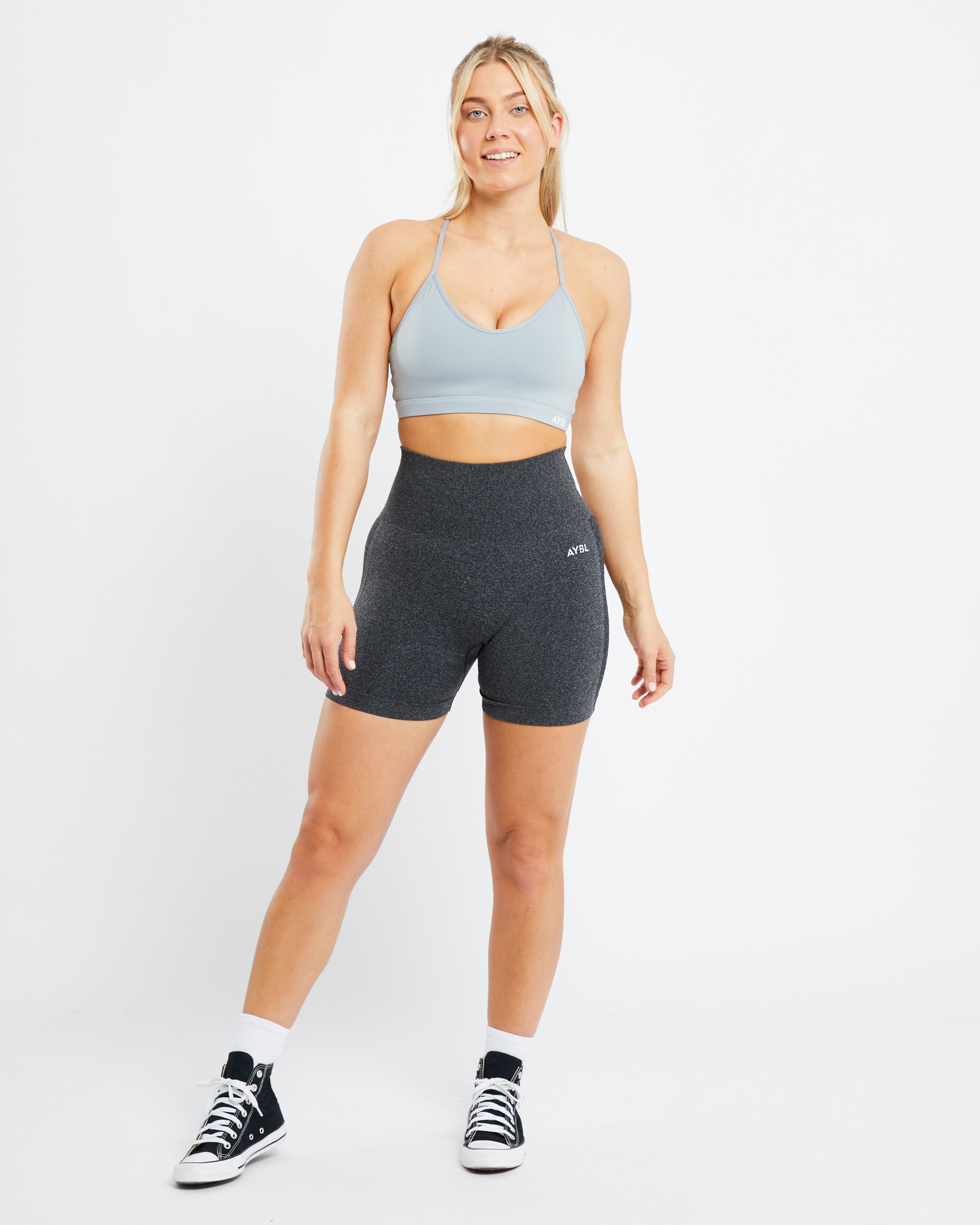 Essential V Neck Sports Bra - Pebble Grijs