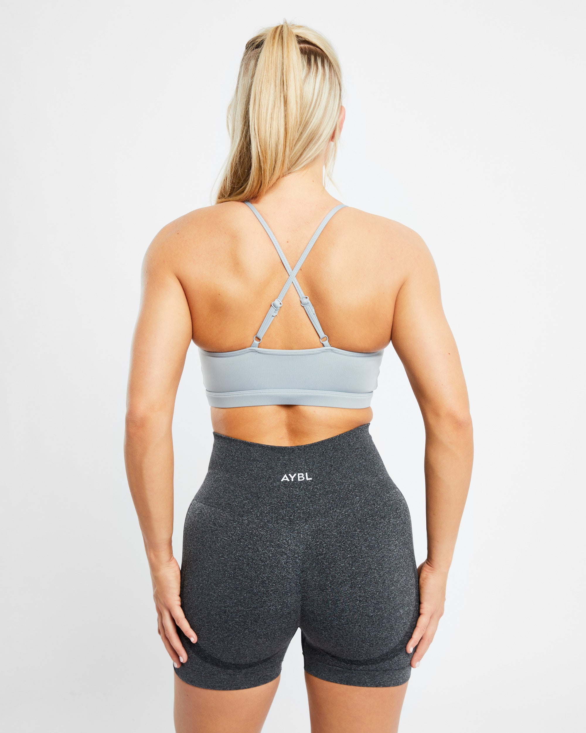 Essential V Neck Sports Bra - Pebble Grijs