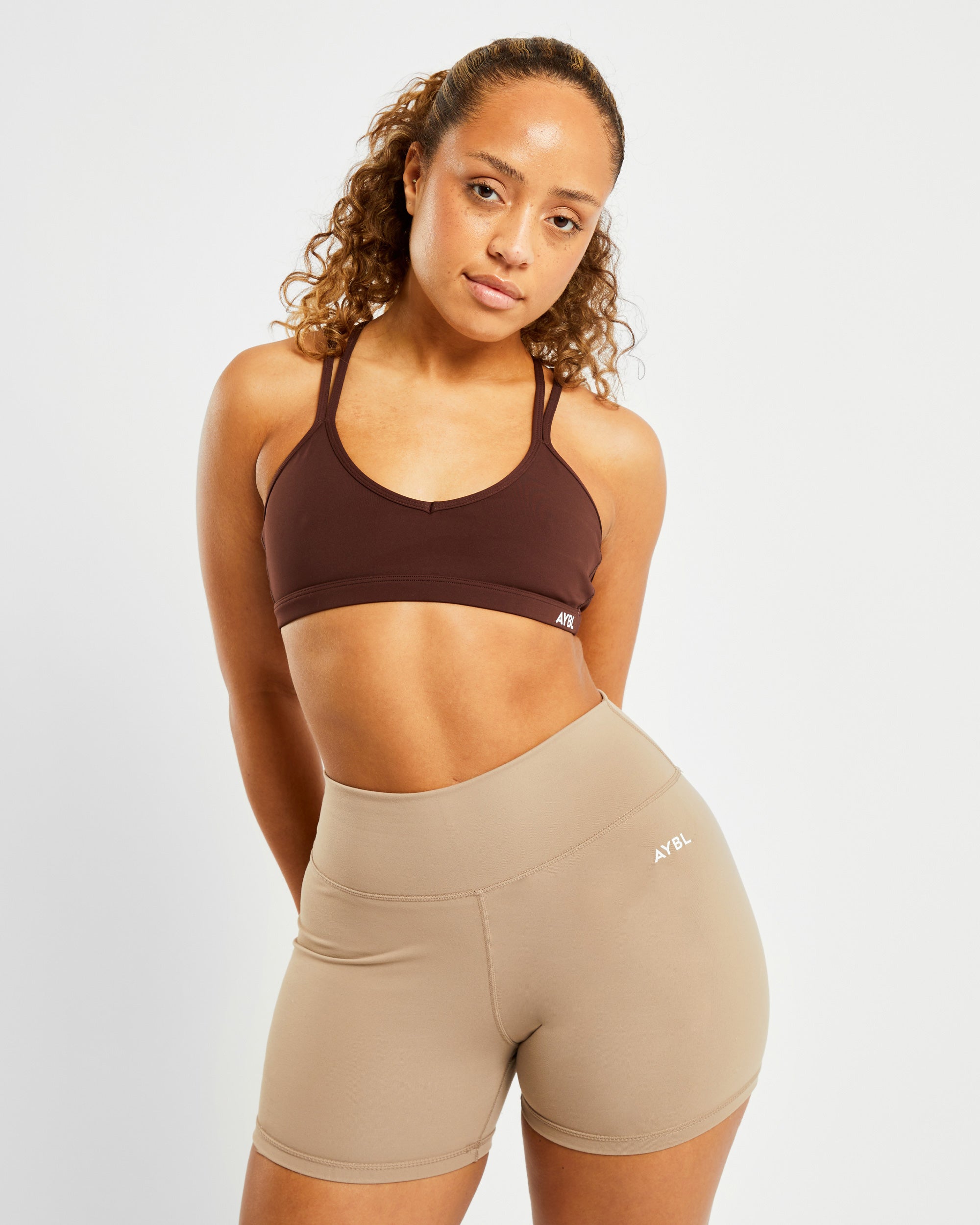 Essential Strappy Sports Bra - Chocolate Bruin