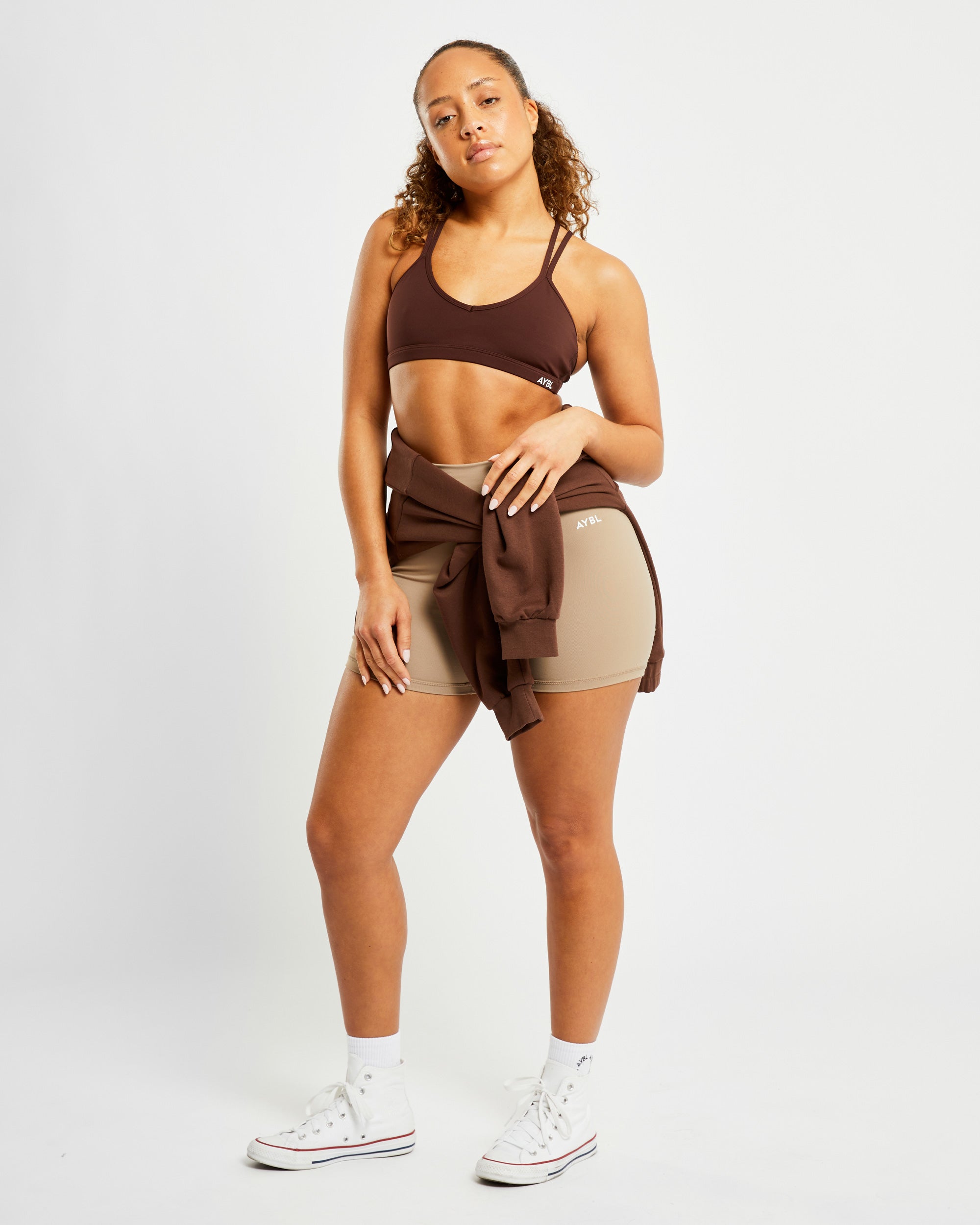 Essential Strappy Sports Bra - Chocolate Bruin