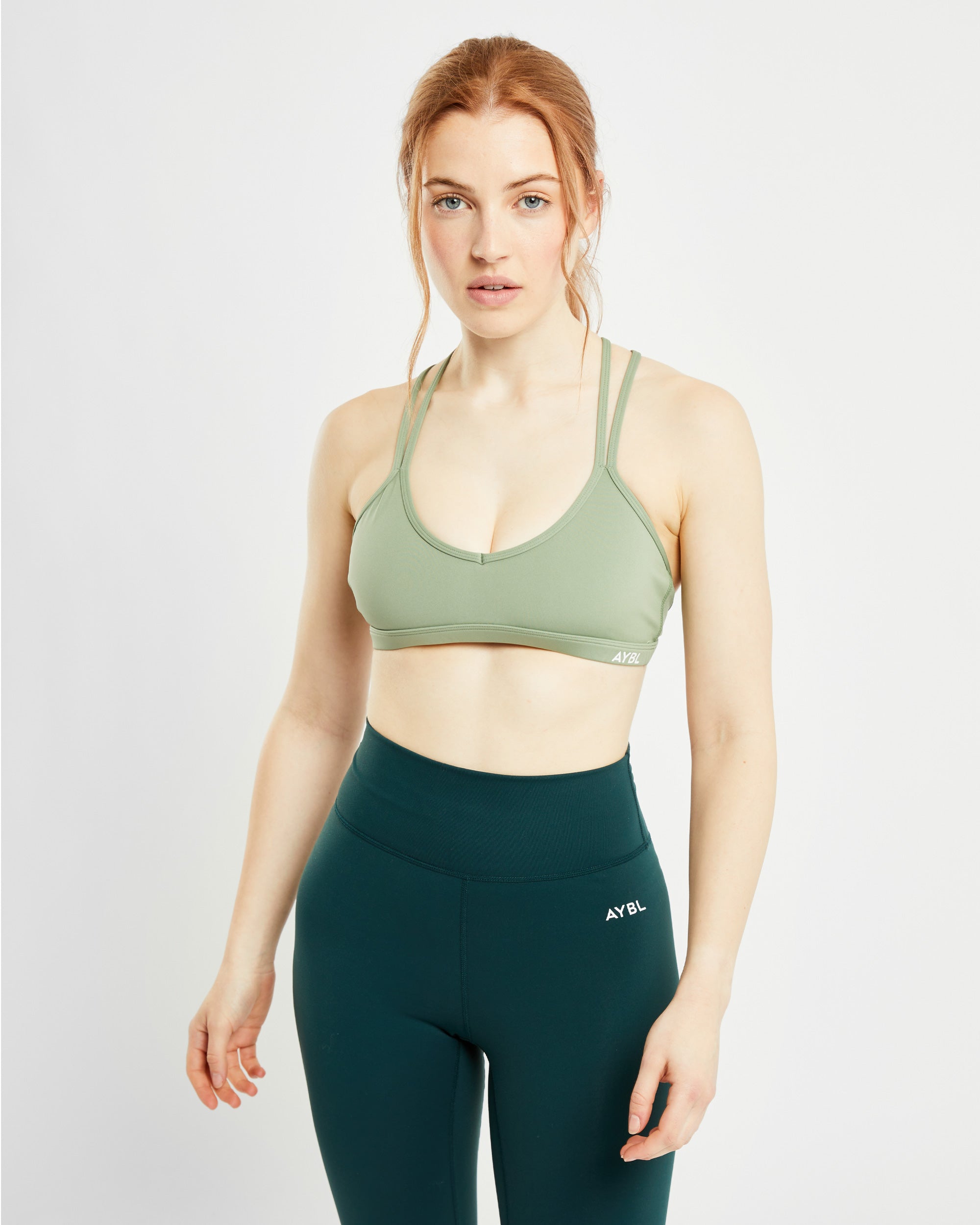 Essential Strappy Sports Bra - Olive Groen