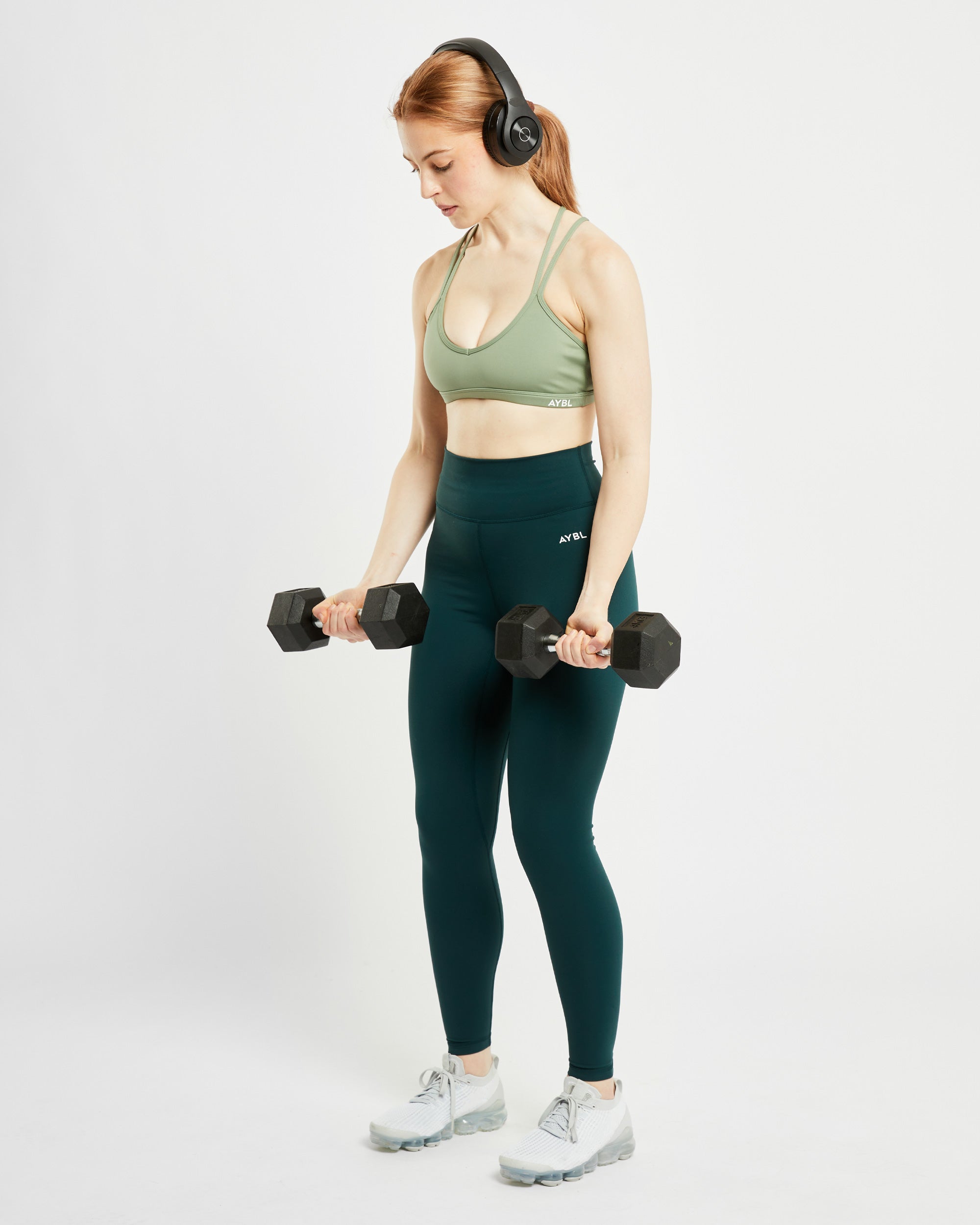 Essential Strappy Sports Bra - Olive Groen