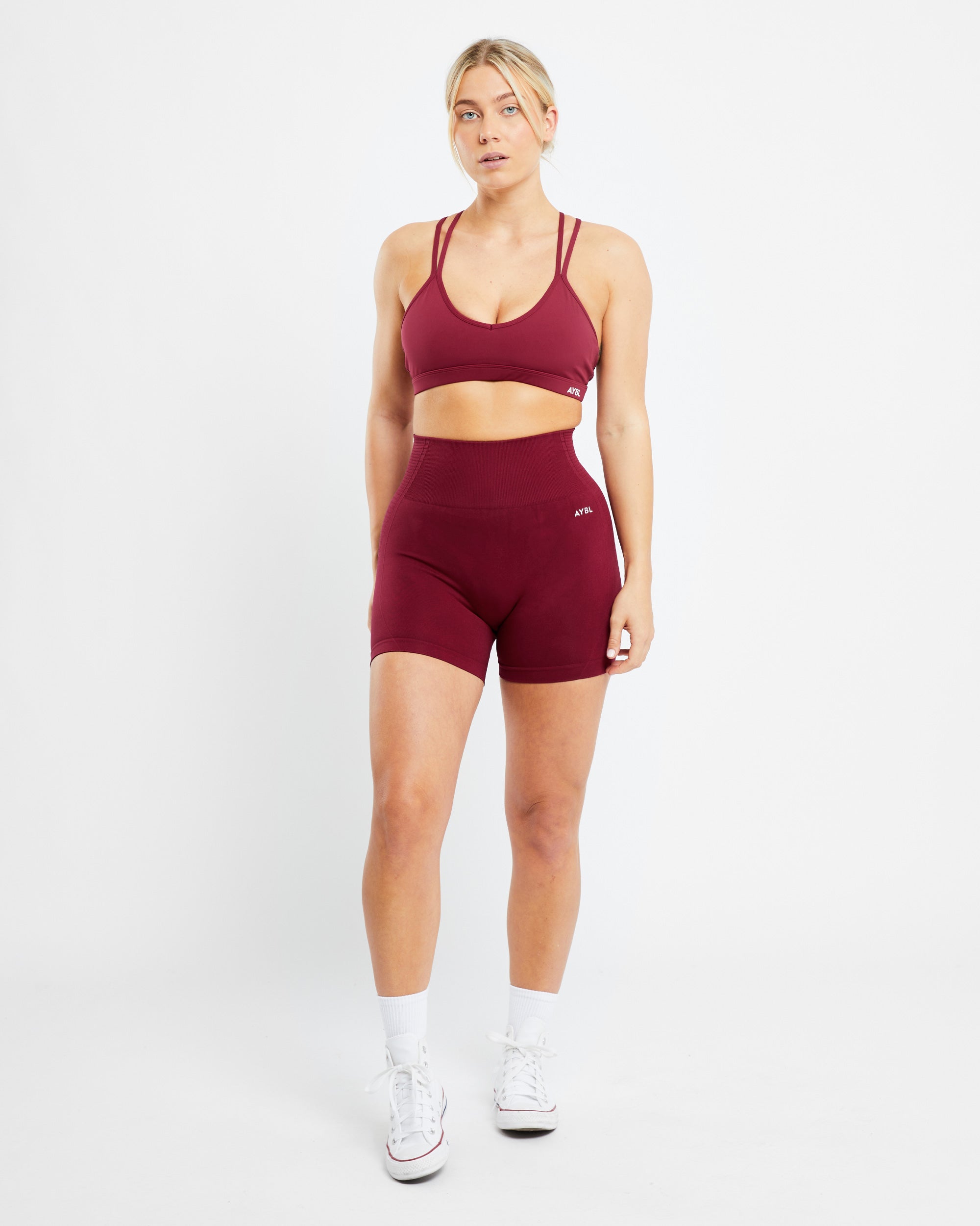 Essential Strappy Sports Bra - Rumba Rood