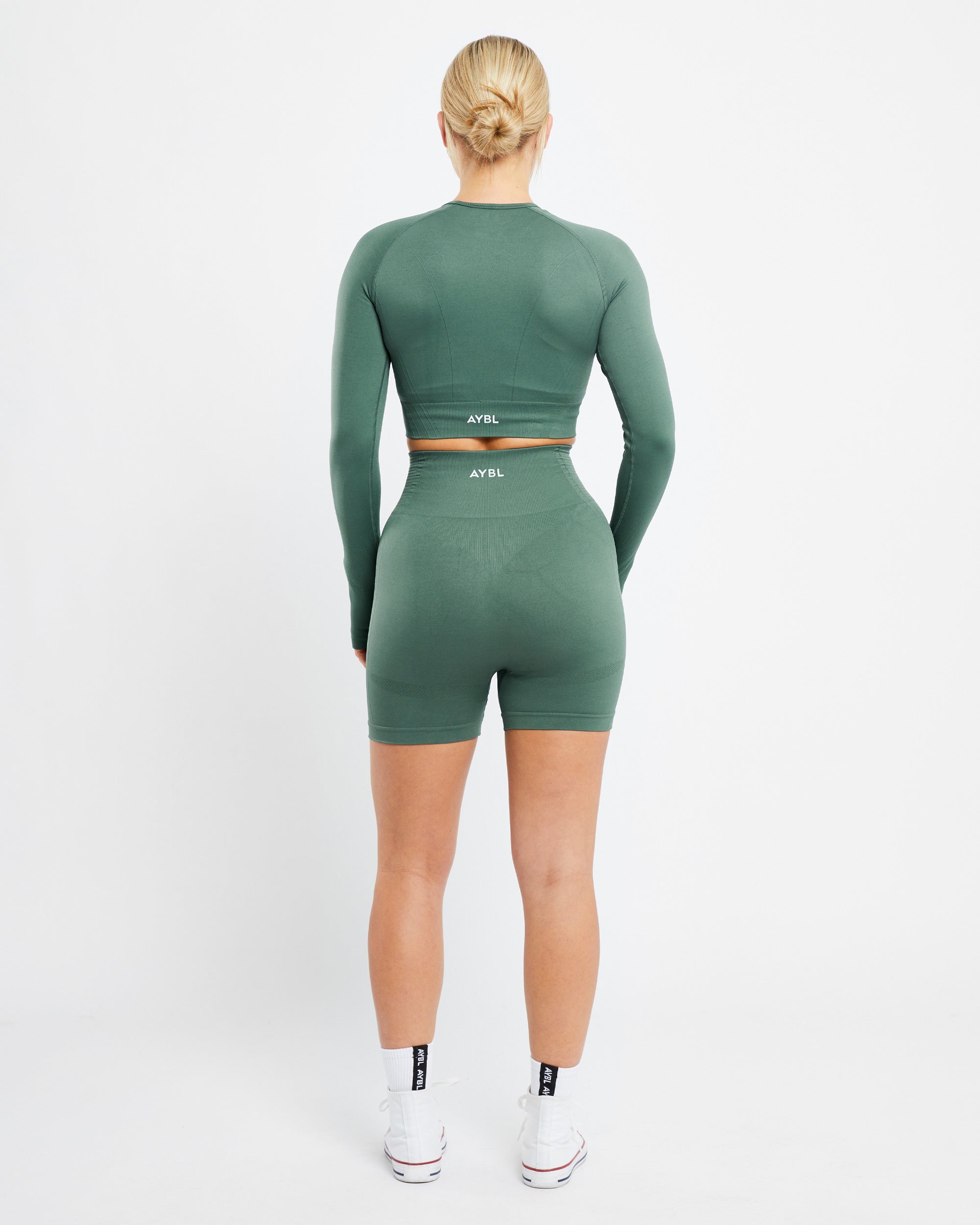 Balance V2 Seamless Long Sleeve Crop Top - Groen