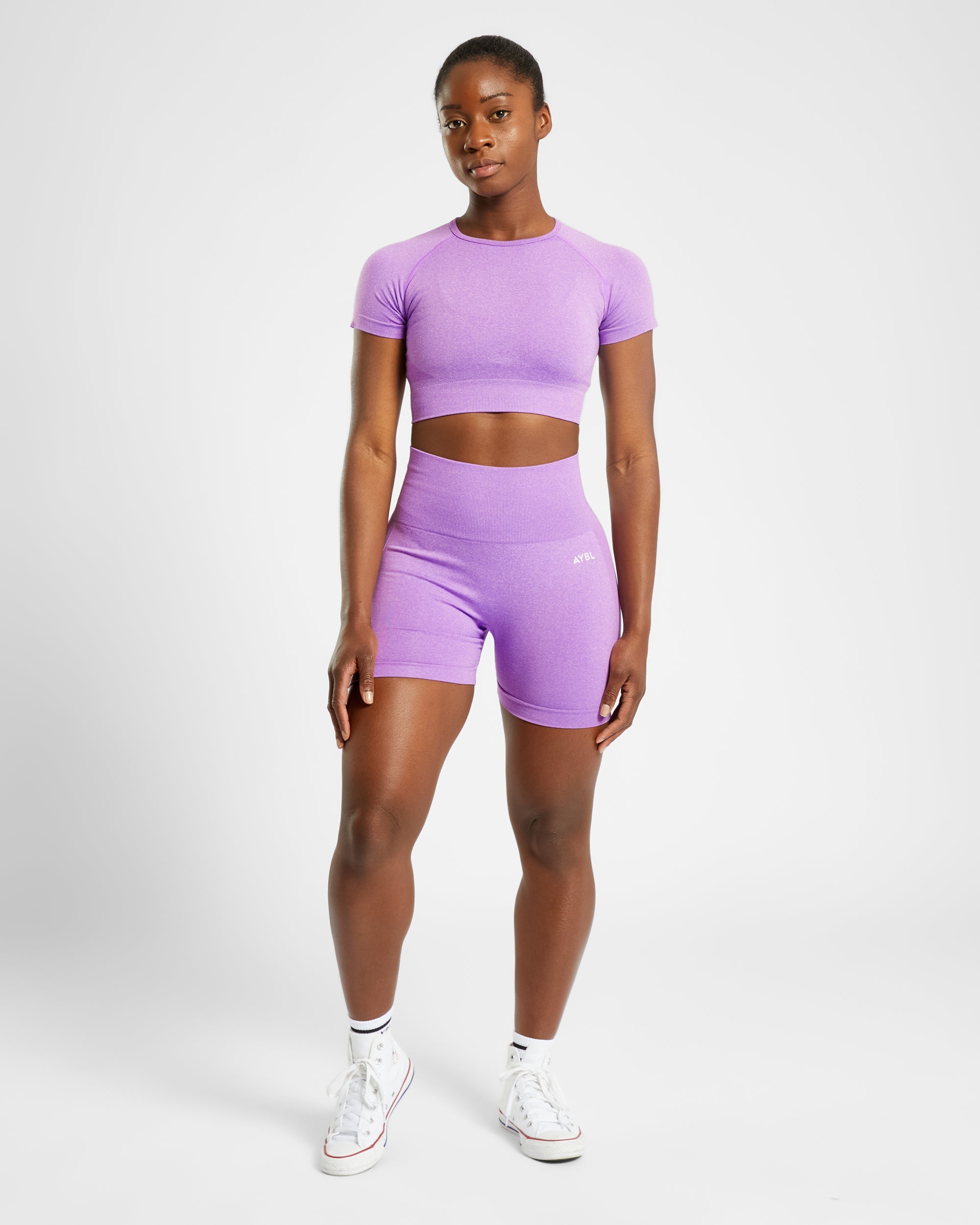 Empower Seamless Crop Top - Paars Marl