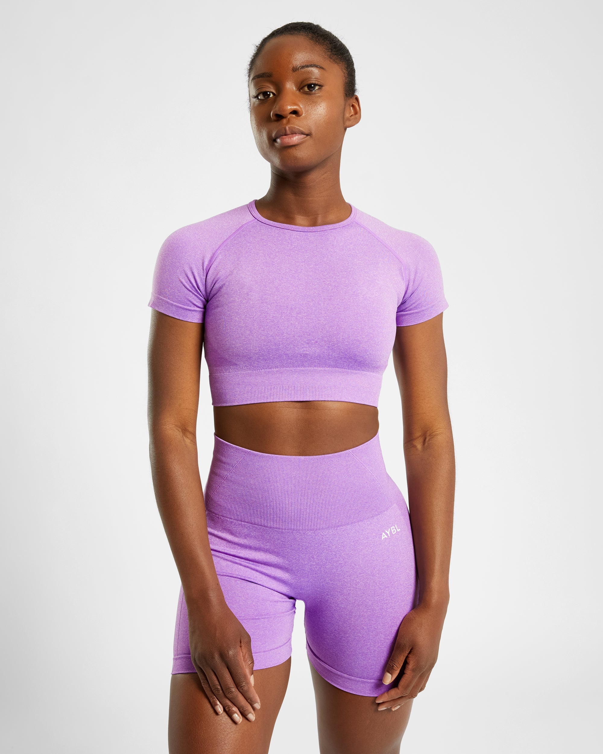 Empower Seamless Crop Top - Paars Marl