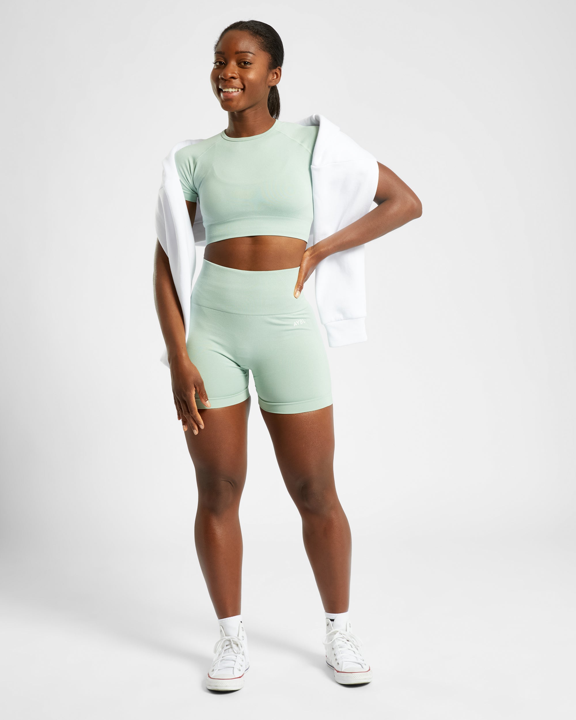 Empower Seamless Crop Top - Spring Groen Marl