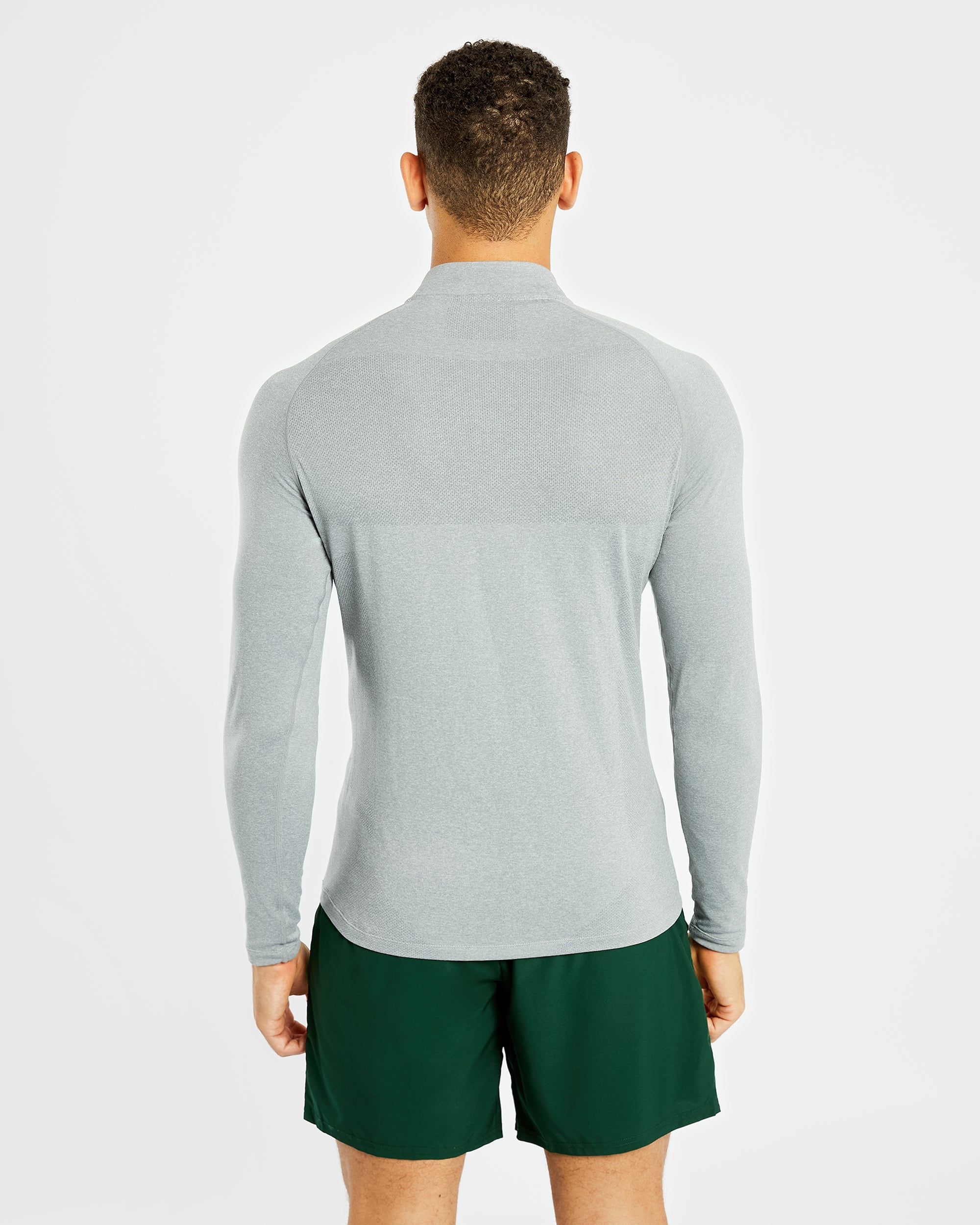 Essential Seamless 1/4 Zip Pullover - Grijs Marl