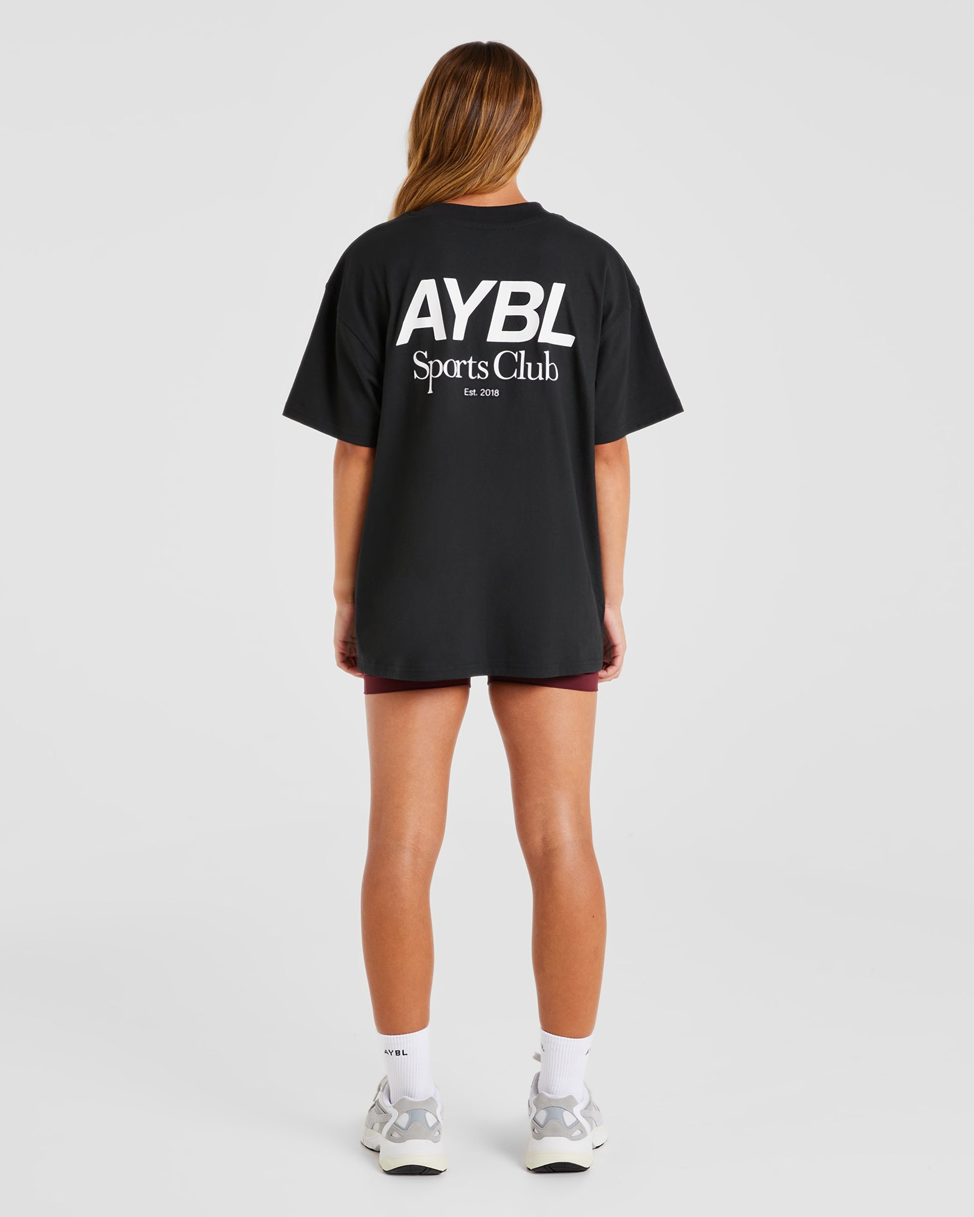 AYBL Sports Club Oversized T Shirt - Zwart
