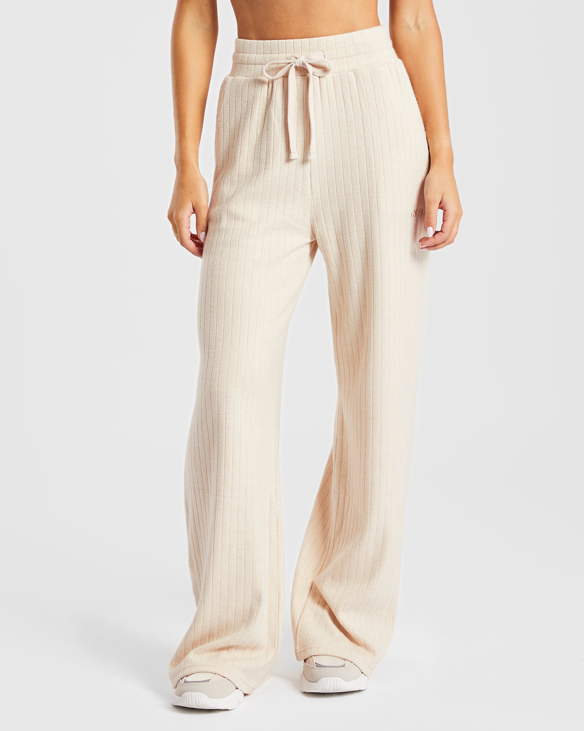 Unwind Knitted Joggers - Beige Marl