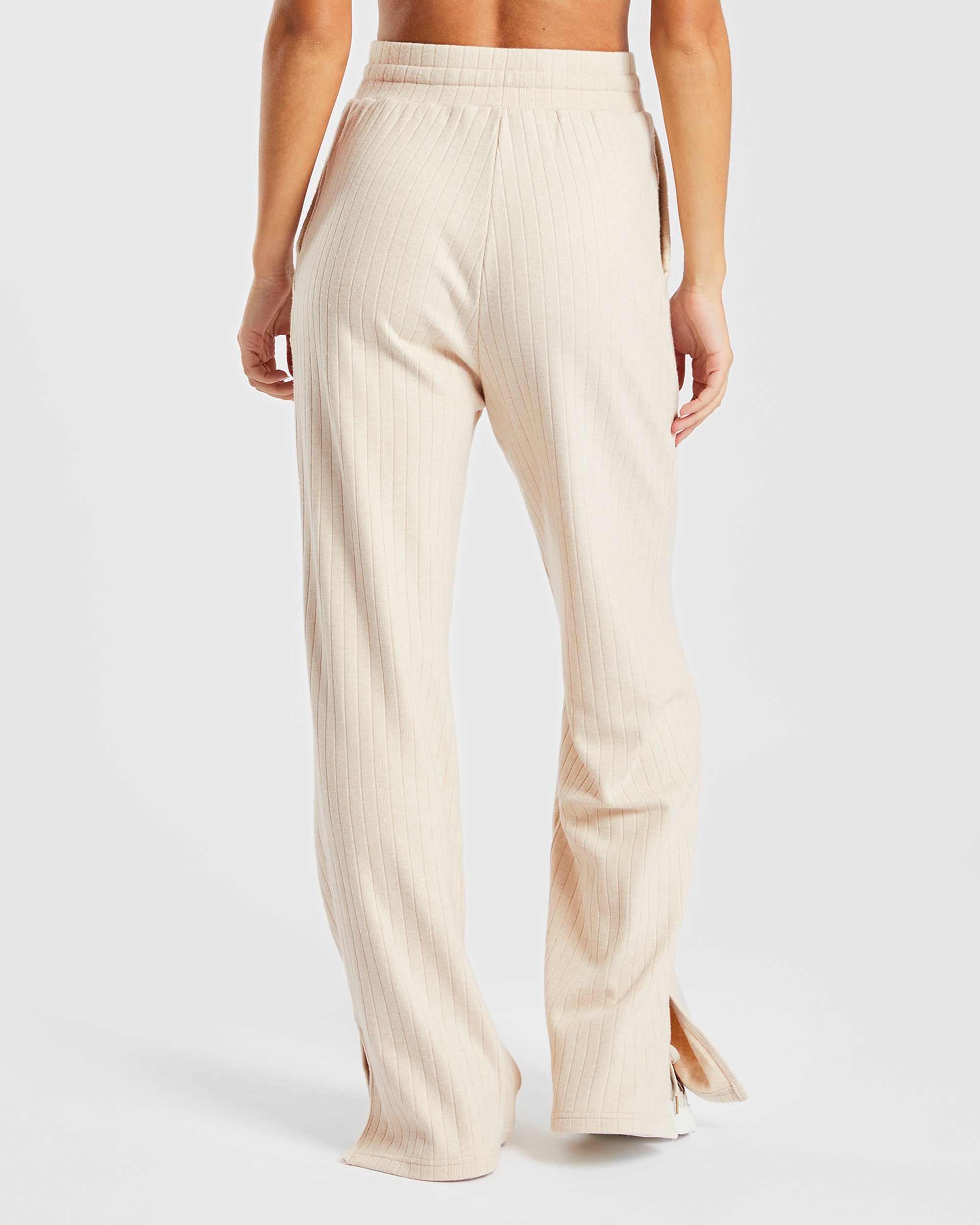 Unwind Knitted Joggers - Beige Marl