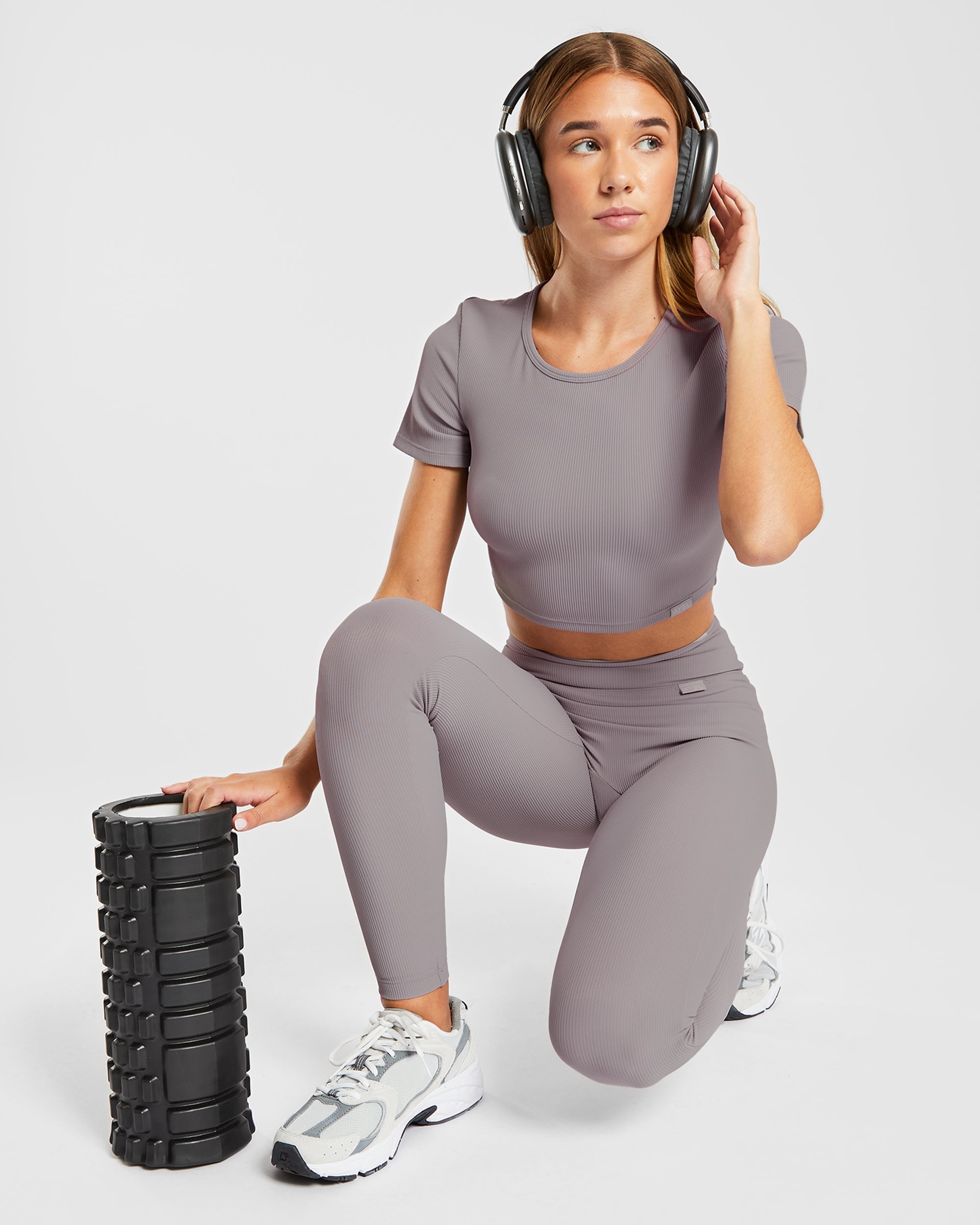 Sculpt Ribbed Leggings - Fog Grijs