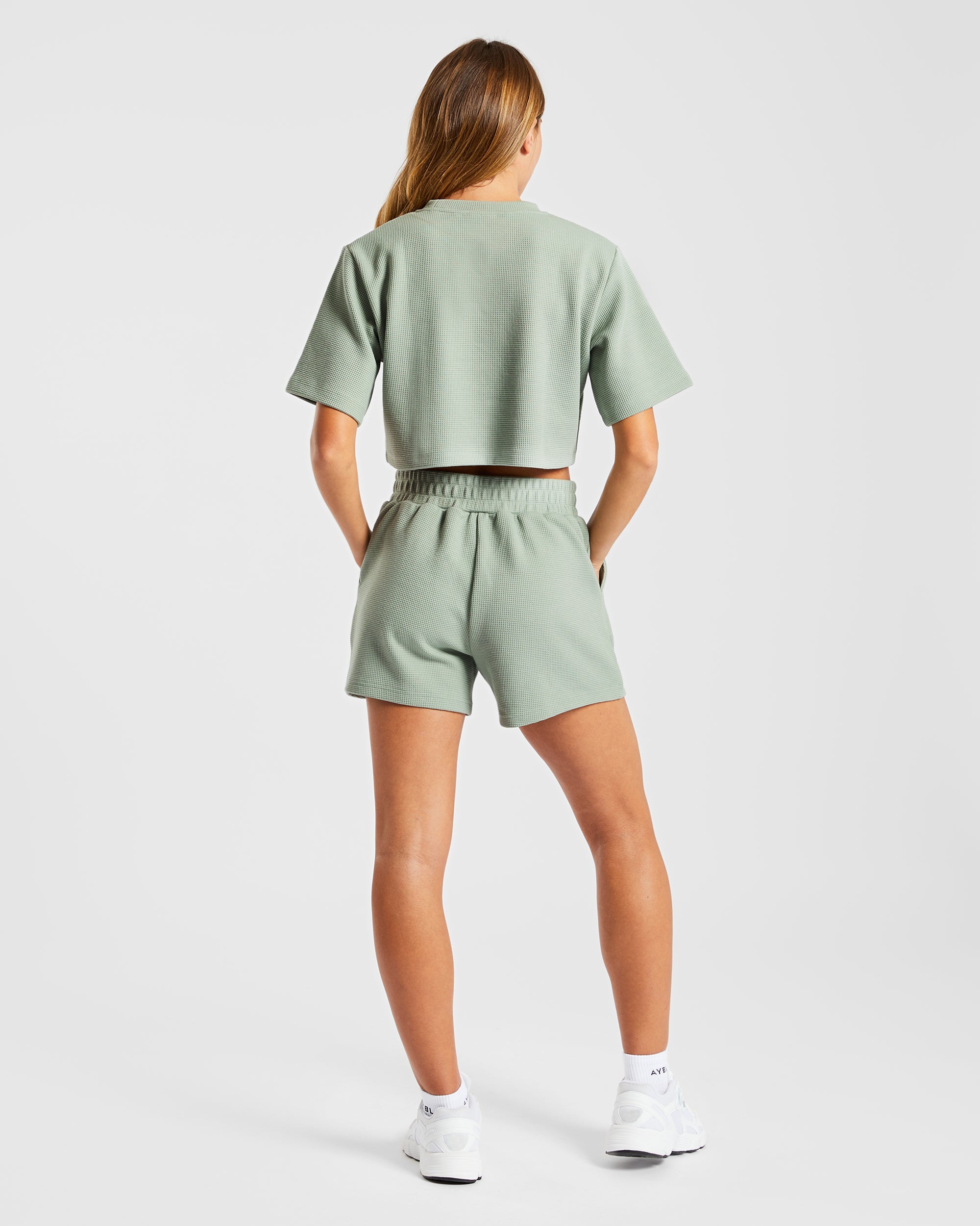 Waffle Shorts - Sage Groen