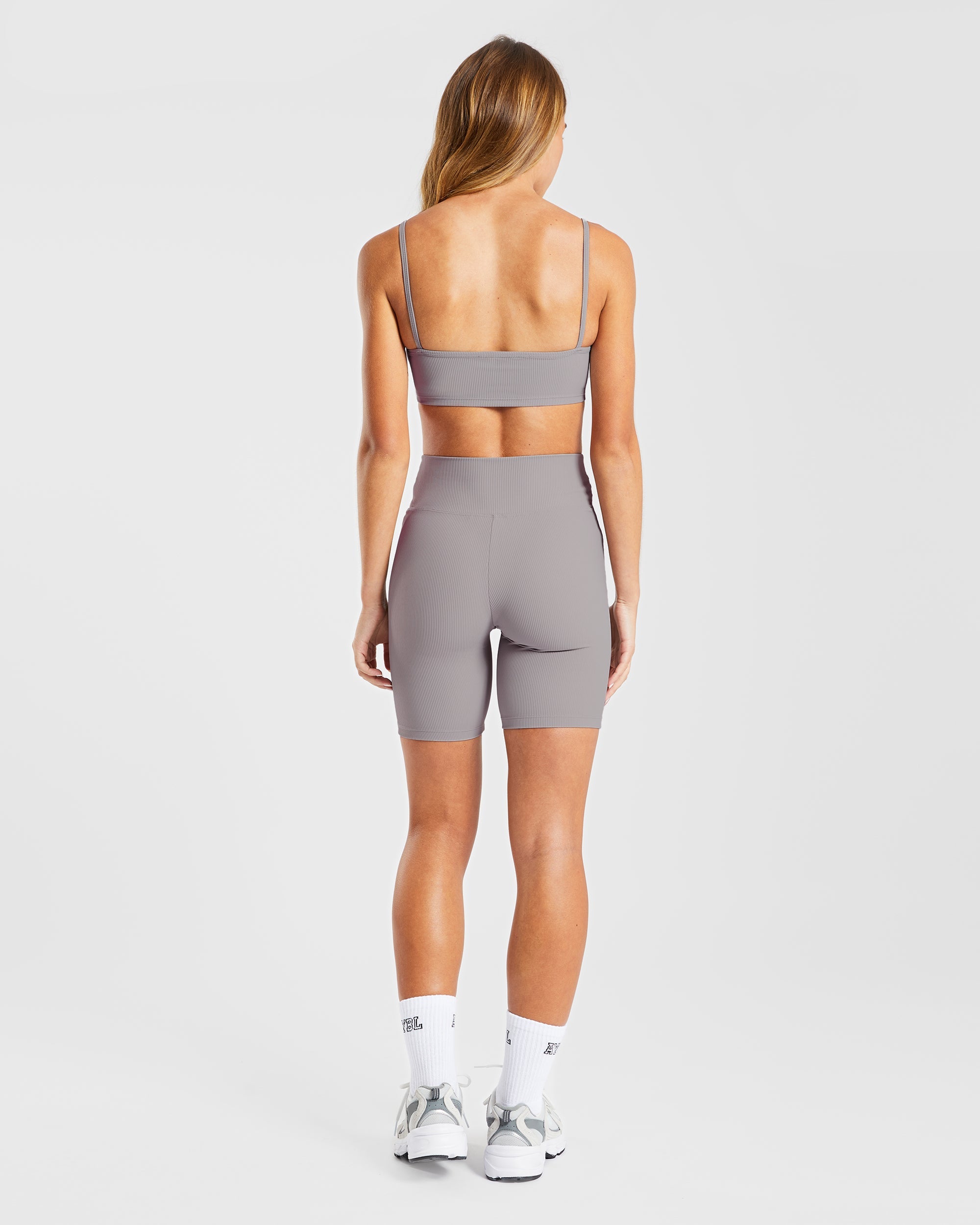 Sculpt Ribbed Cycling Shorts - Fog Grijs