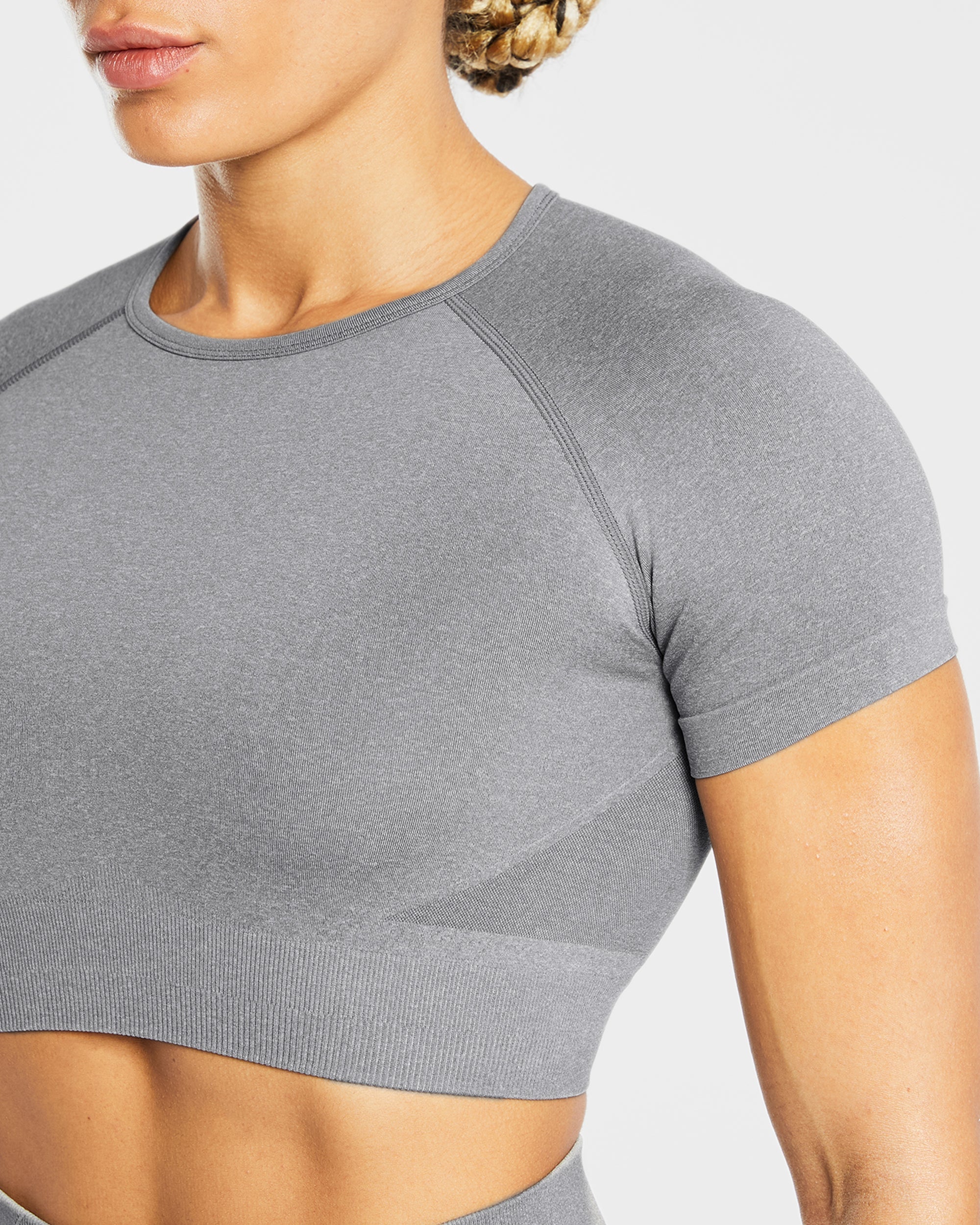 Empower Seamless Crop Top - Grijs Marl