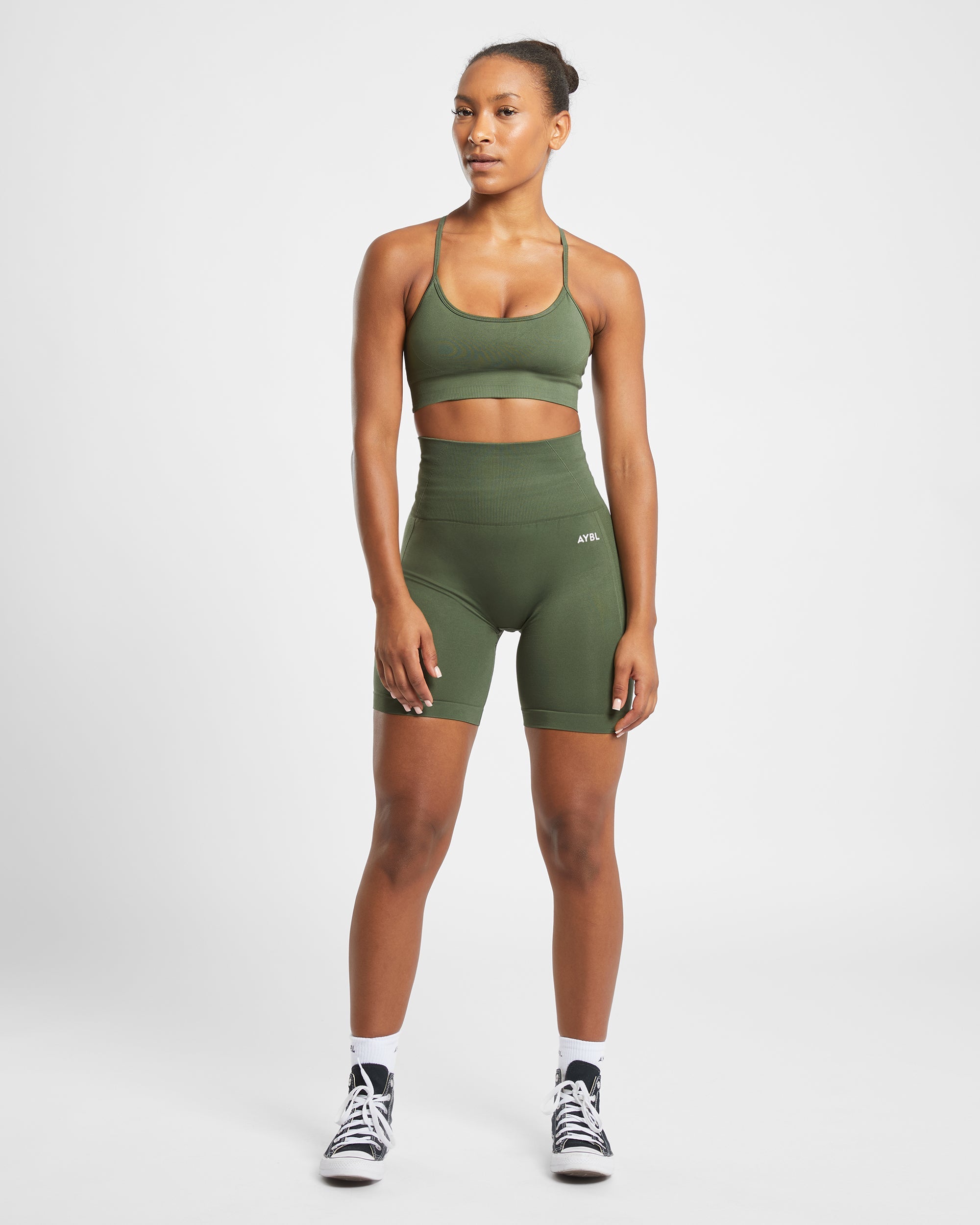 Empower Seamless Cycling Shorts - Khaki Groen