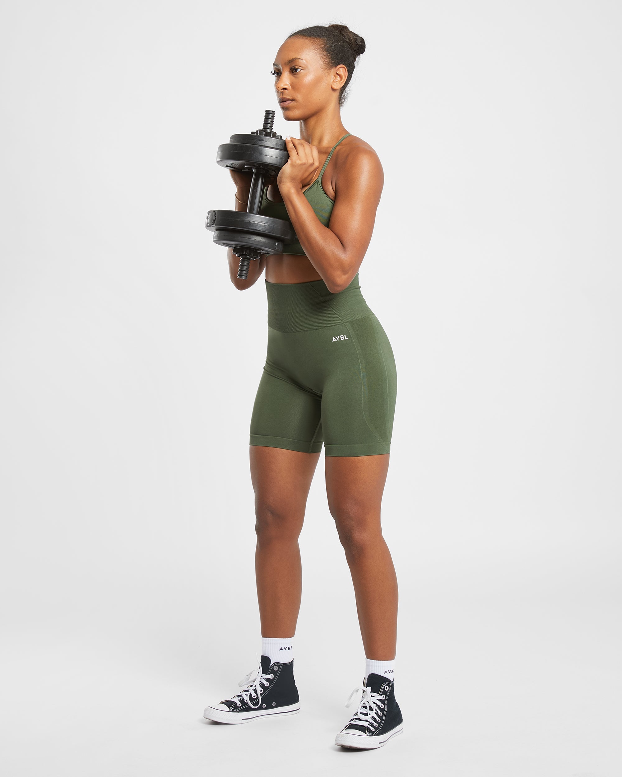Empower Seamless Cycling Shorts - Khaki Groen