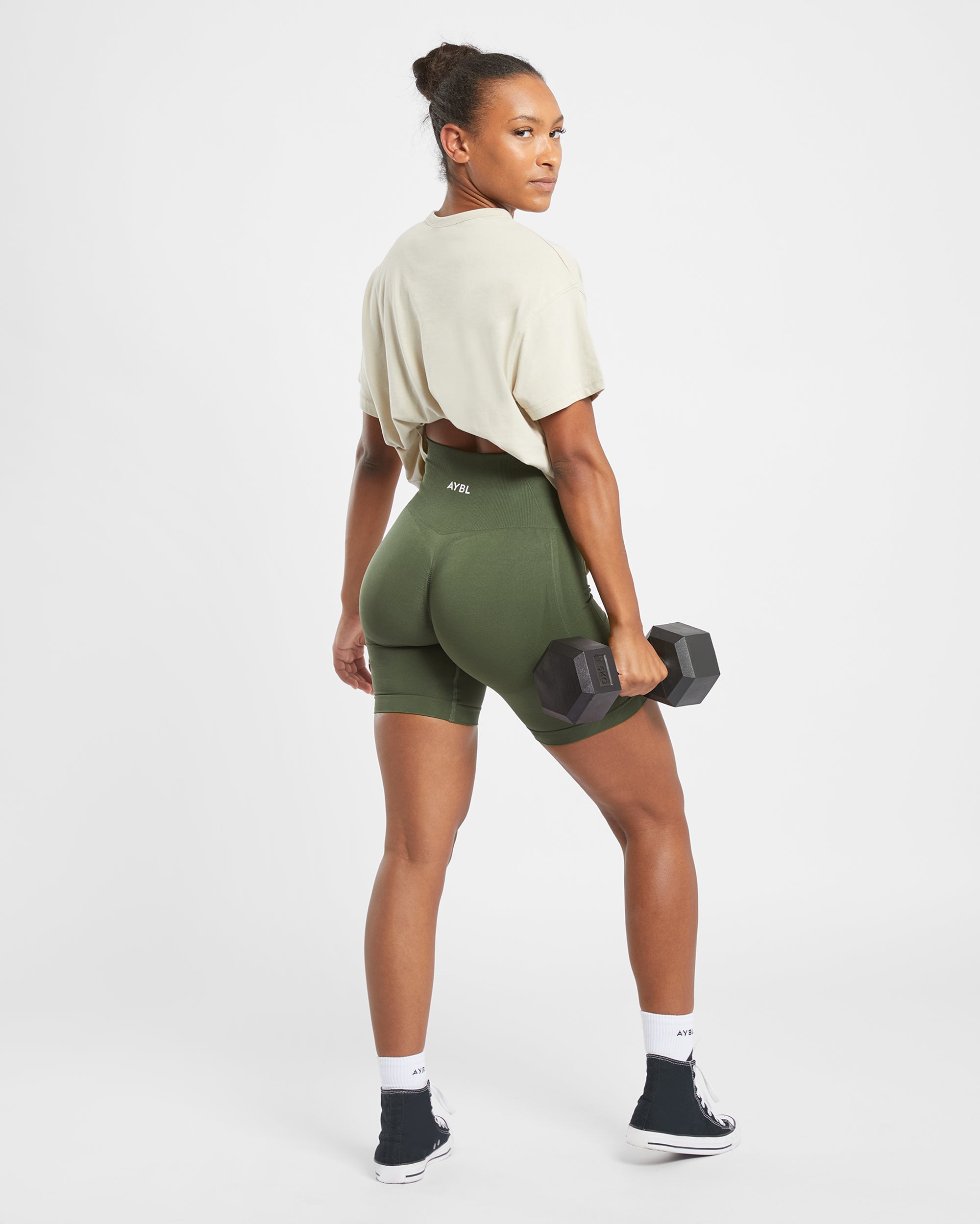 Empower Seamless Cycling Shorts - Khaki Groen