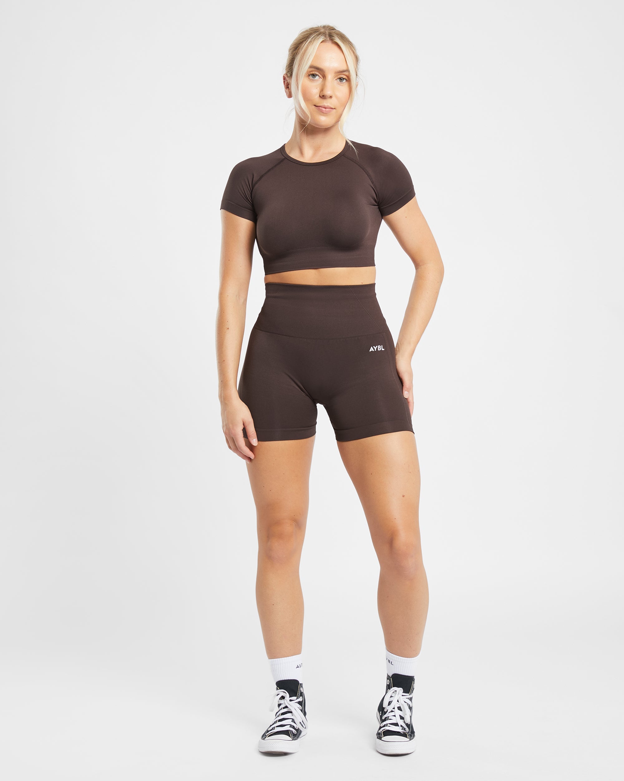 Empower Seamless Crop Top - Cocoa Bruin