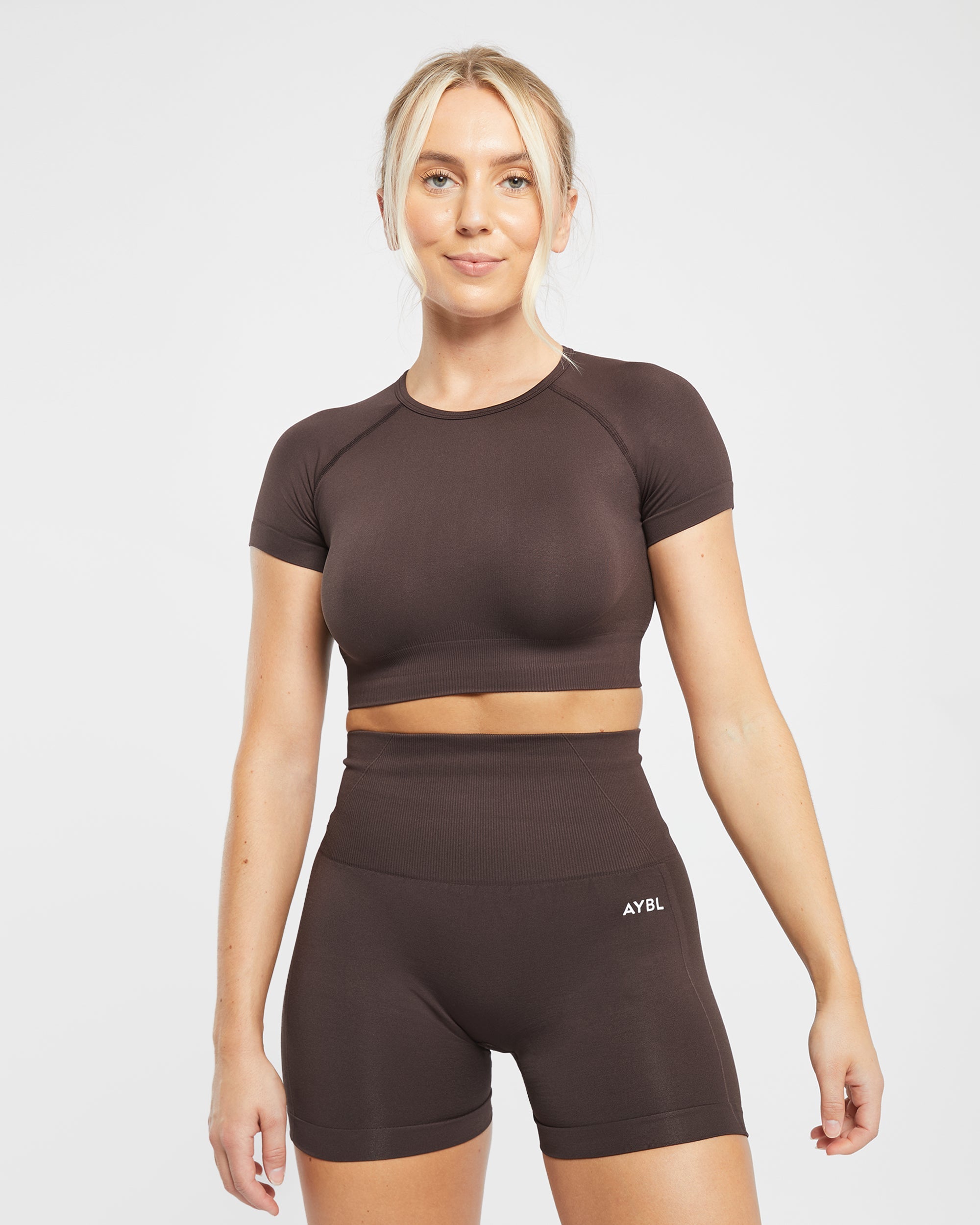 Empower Seamless Crop Top - Cocoa Bruin