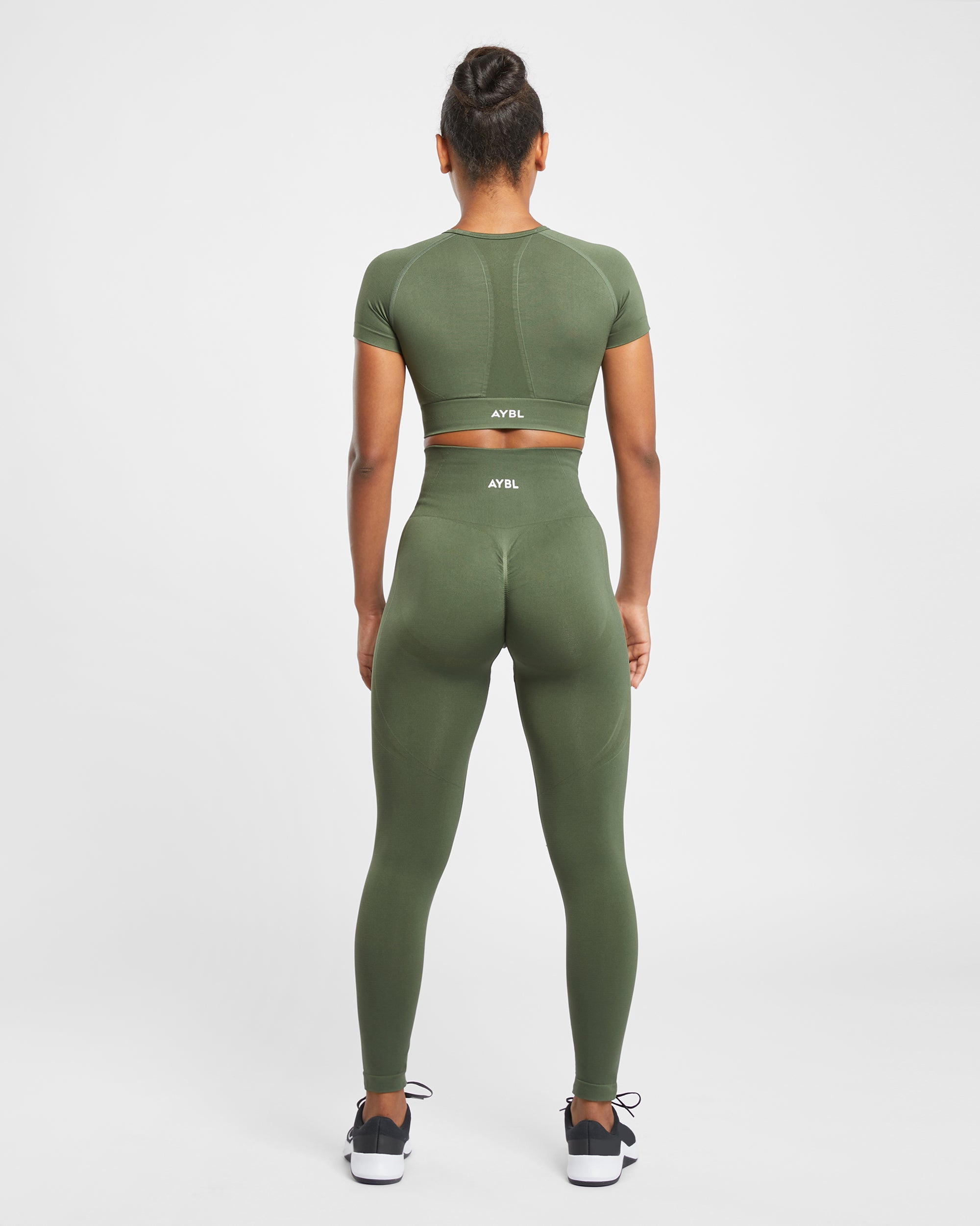 Empower Seamless Crop Top - Khaki Groen