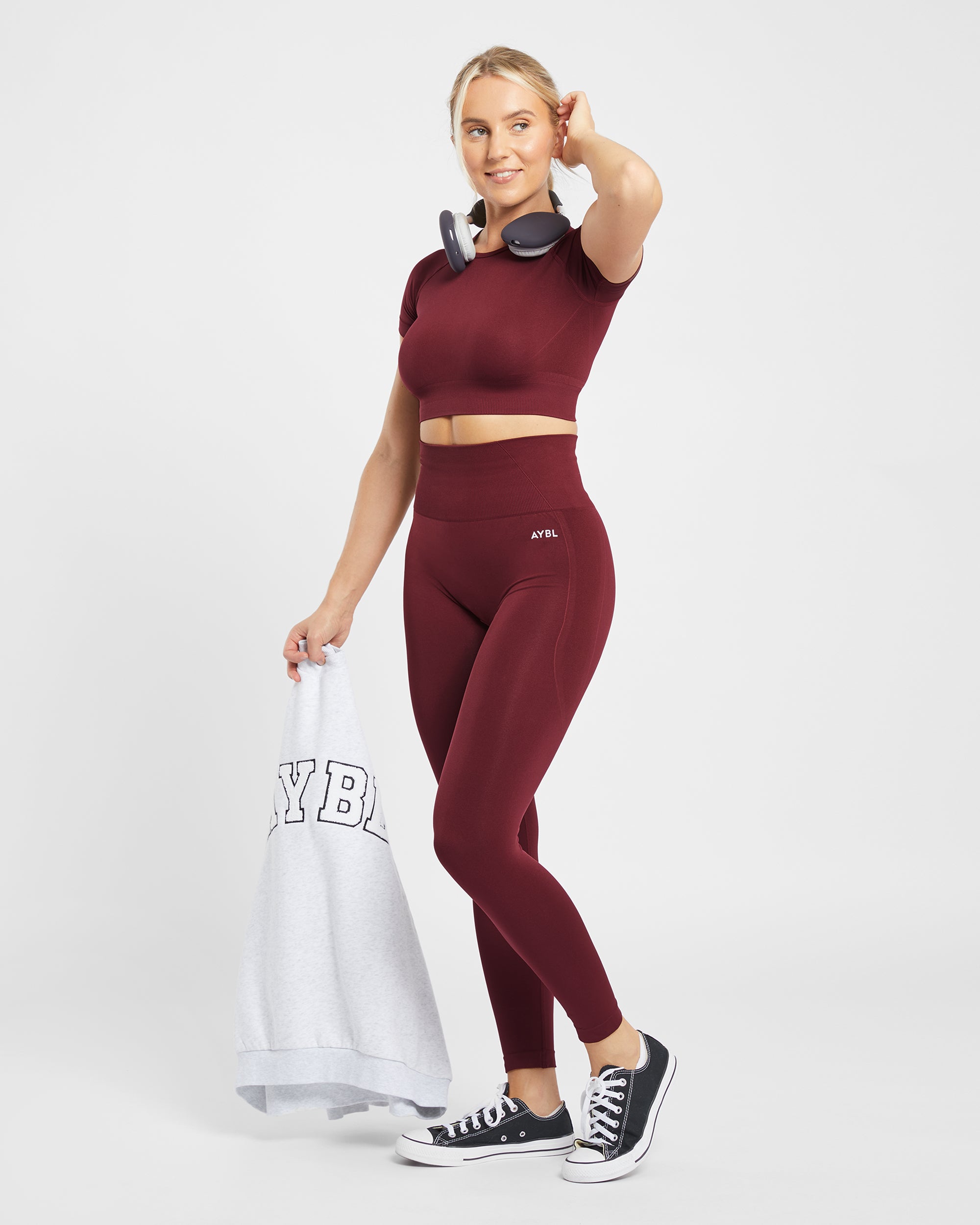 Empower Seamless Crop Top - Rood Wine