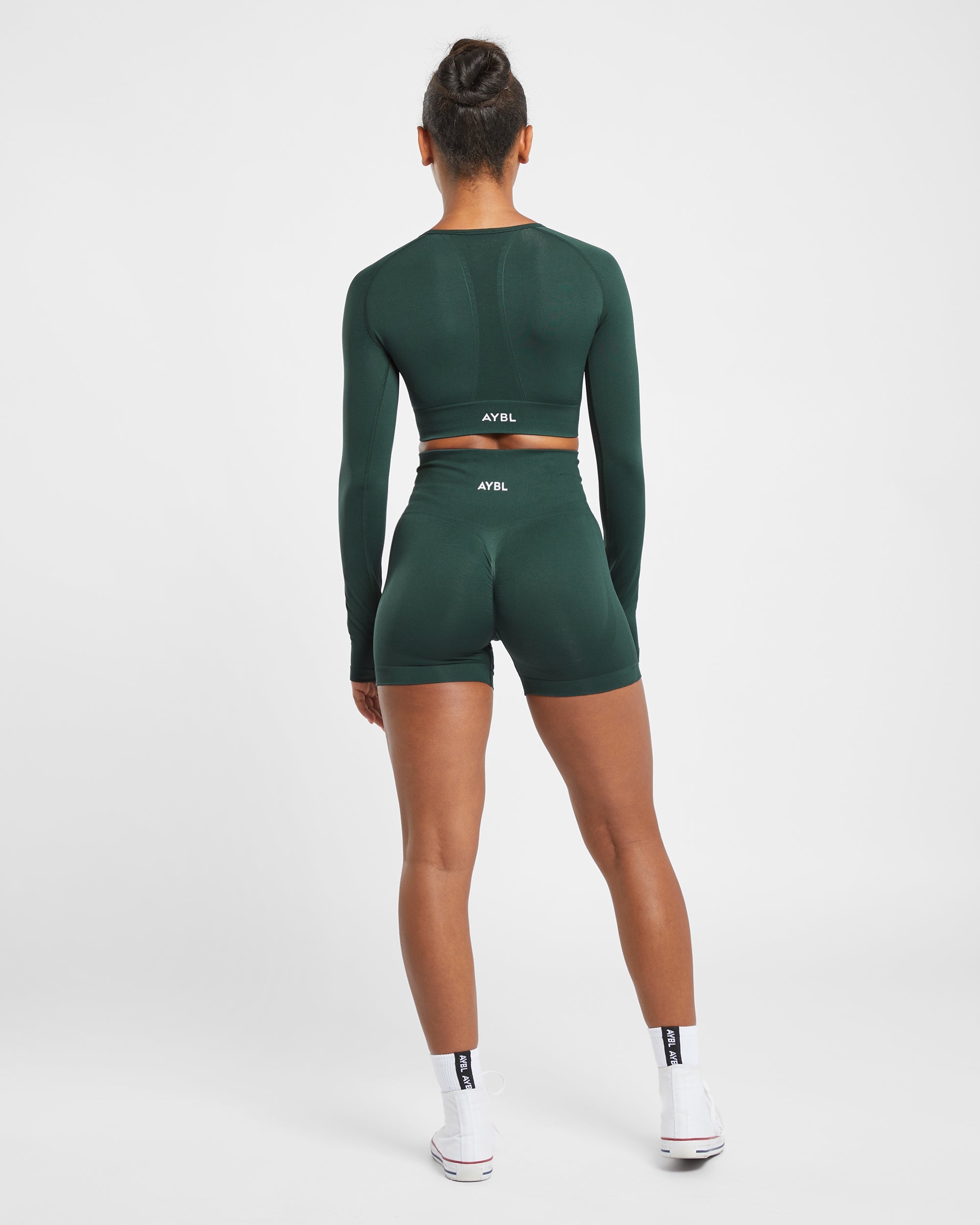 Empower Seamless Long Sleeve Crop Top - Dark Groen